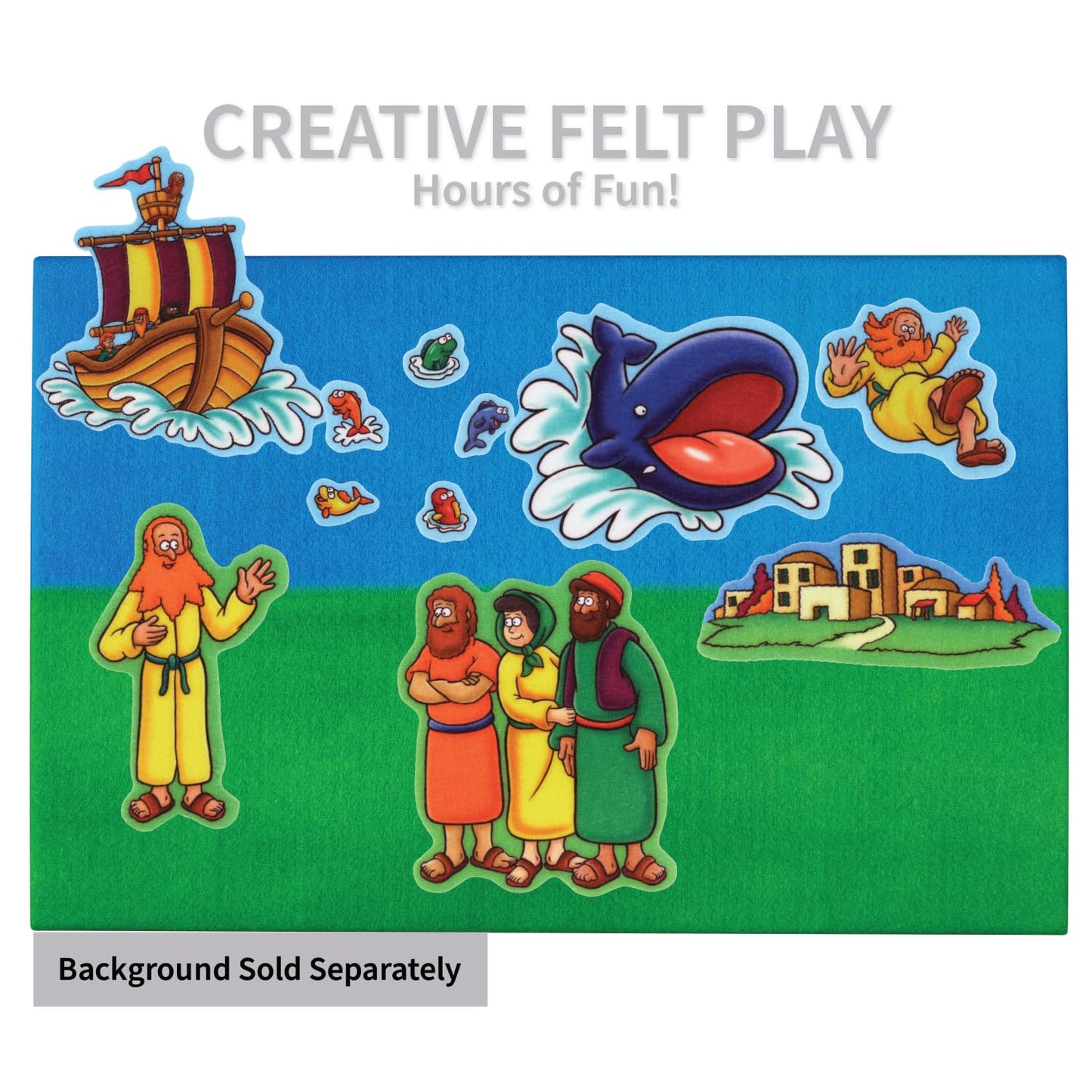 Little Folk Visuals Beginners Bible: Jonah Precut Felt Pieces, 11 Pieces Set