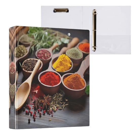 Joko Ivery Spoons Spices Herbs 3 Ring Binder 1.5 Inch Binders 3 Ring with Clipboard & 3 Pockets Three Ring Binder Organizer Letter Size for Recipes Paper Work Office Supplies Gifts 1 Pack