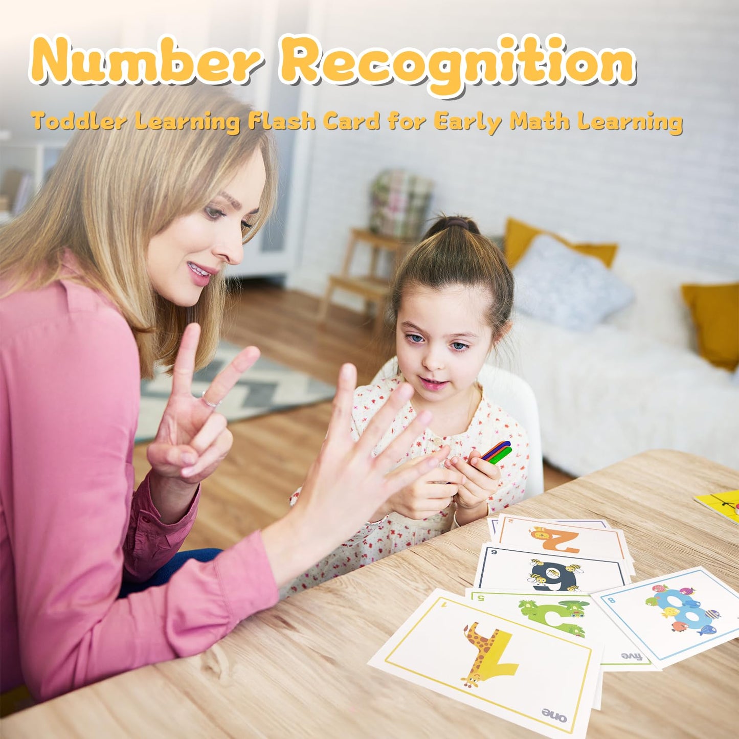 twivah Learning Toys 3-5, Educational Toys with Number Flash Card for 3+ Year Old, Montessori Number Math Manipulatives, Preschool Kindergarten School Supplies, Birthday Gifts for 3 4 5 6 yr Old Kids