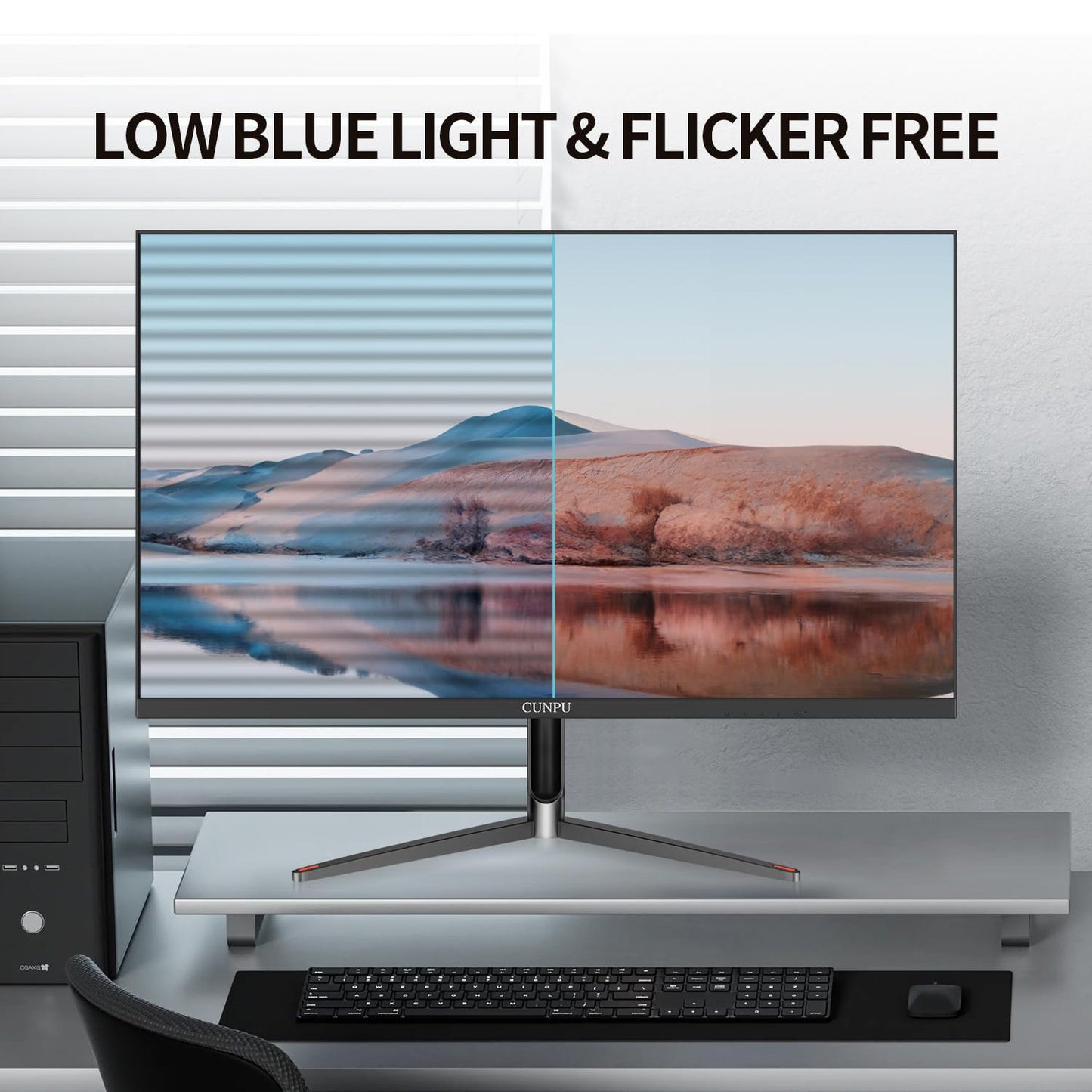 CUNPU 24 Inch Touchscreen Monitor, 10 Point Touch, FHD 1080P 75Hz IPS Screen, 100% SRGB, VESA Wall Mountable, Tilt Adjustment, VGA HDMI USB for PC, Laptop Business & Work Station, Warehouse