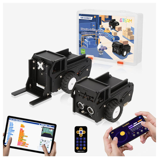 ACEBOTT Robotics for Kids Ages 12+, 2 in 1 Smart Robot Car Kit Compatible with Arduino & Scratch, STEM Toys Coding Robot Kit for STEM Classroom & Home Education, for Kids and Teens