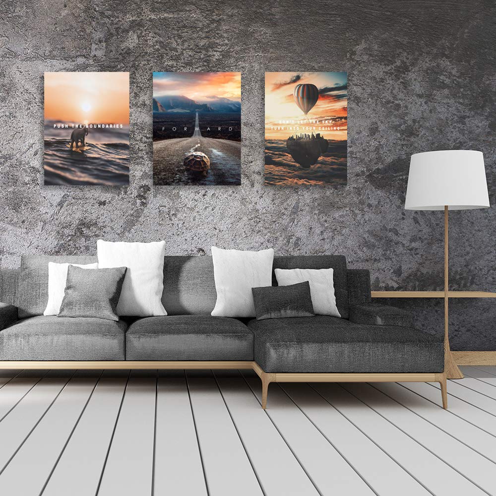 Halioyo Motivational Posters Canvas Painting Inspirational Wall Art Entrepreneur Quote Office Wall Decor Picture Artwork for Living Room Bedroom Home Decoration,12inch x16inch x3pieces
