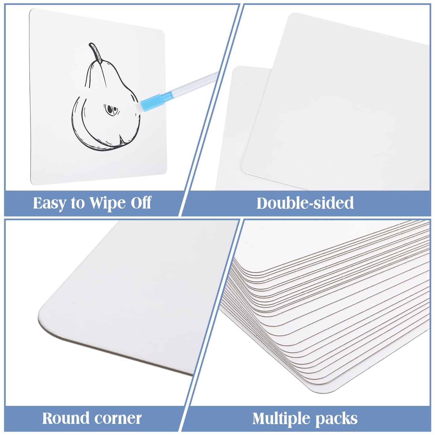 Fulmoon Dry Erase Lapboard Set with Markers Dry Erase Boards Classroom Pack Small White Board 9"X12" Mini Double Sided Whiteboard Set Lapboards for School Supplies(50 Pcs)