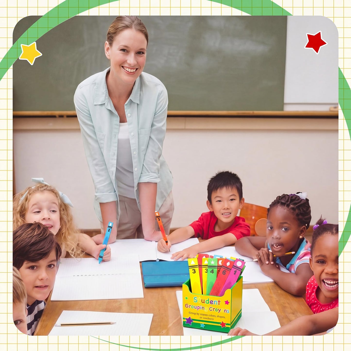 Eaasty 37 Pcs Back to School Crayon Flip Name Sticks with Pick Me Box Crayon Classroom Talking Flip Sticks for Classroom Management Tool Teacher Essentials Student Educational and Learning Activities