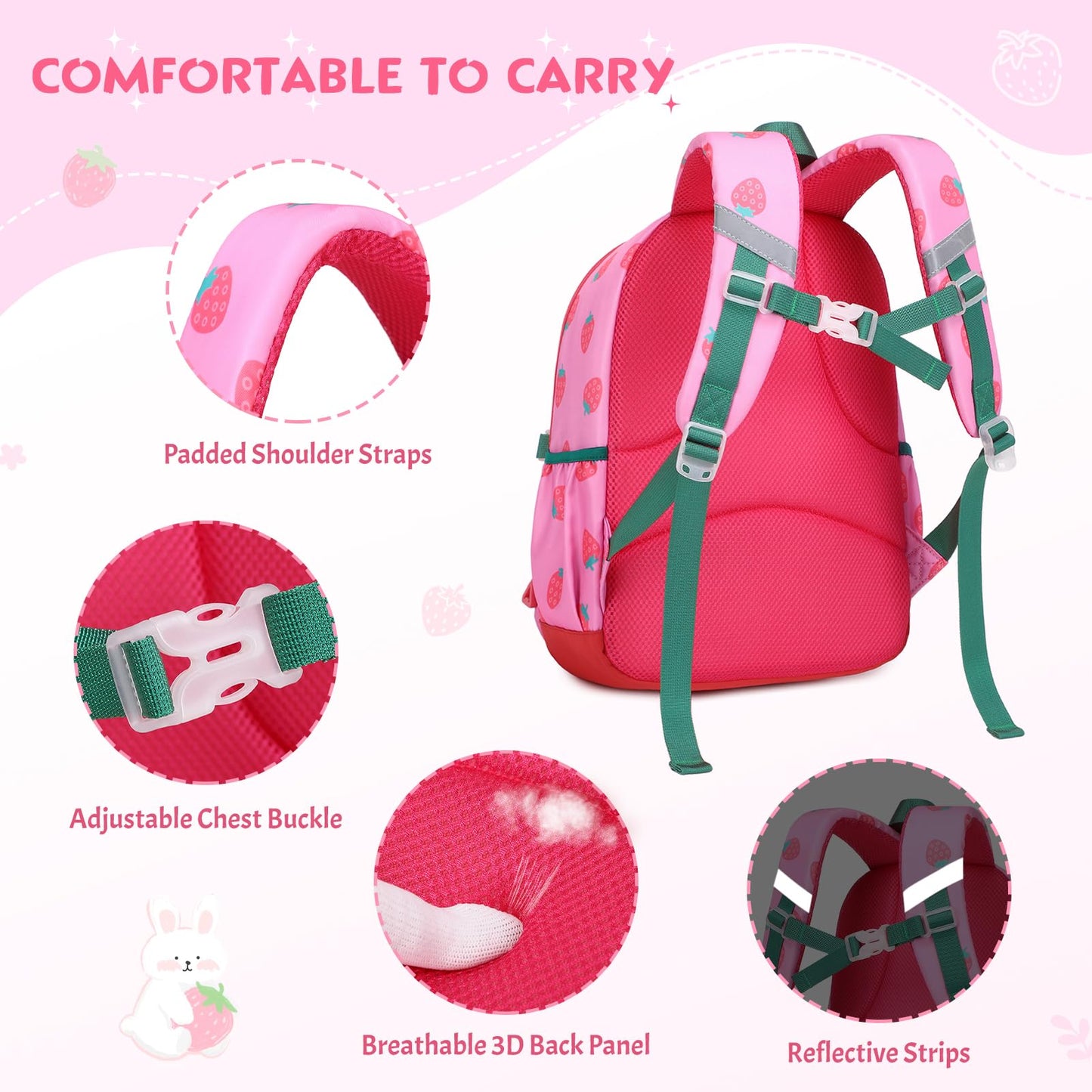 Similove Kids Backpack for Girls - 3PCS Small Cute Toddler Backpack with Insulated Lunch Bag & Pencil Case for Kindergarten Preschool Elementary School - Girls Bookbag Ages 6-8