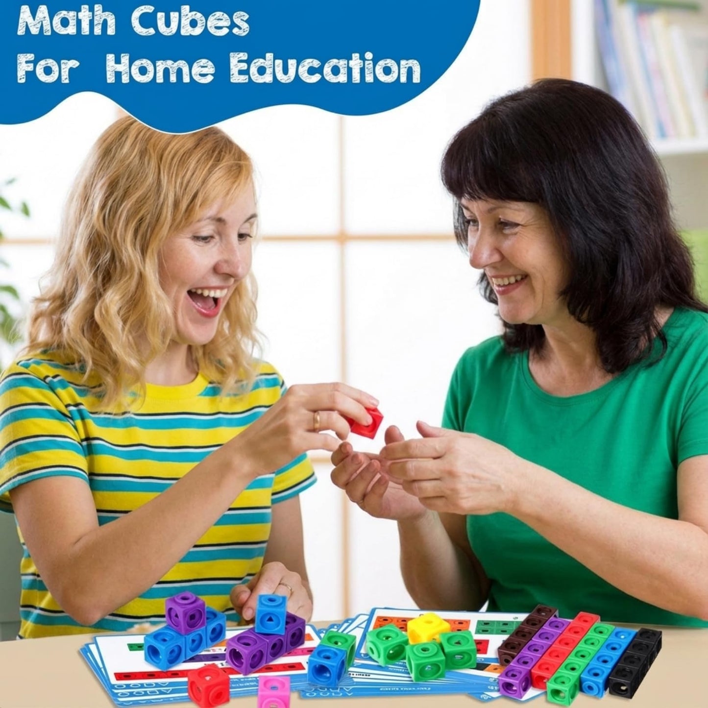 Libima 318 Pcs Math Counting Cubes Linking Counting Blocks with Stem Cards Building Block Linking Cube Connecting Manipulatives Preschool Math Counter Games Back to School Supplies