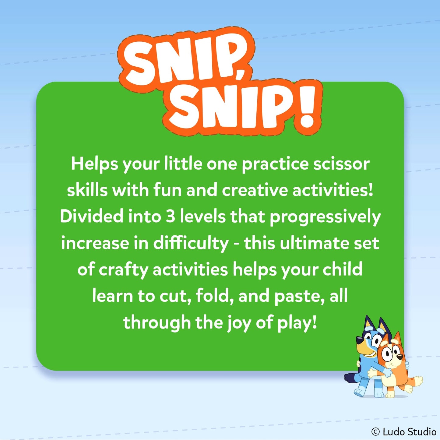 Skillmatics Bluey Scissor Skills Activity Book - Snip Snip, Preschool Cutting & Creative Activities, Felt Craft Kit, Fine Motor Skills Toys, Gifts for Boys & Girls Ages 3, 4, 5, 6, 7