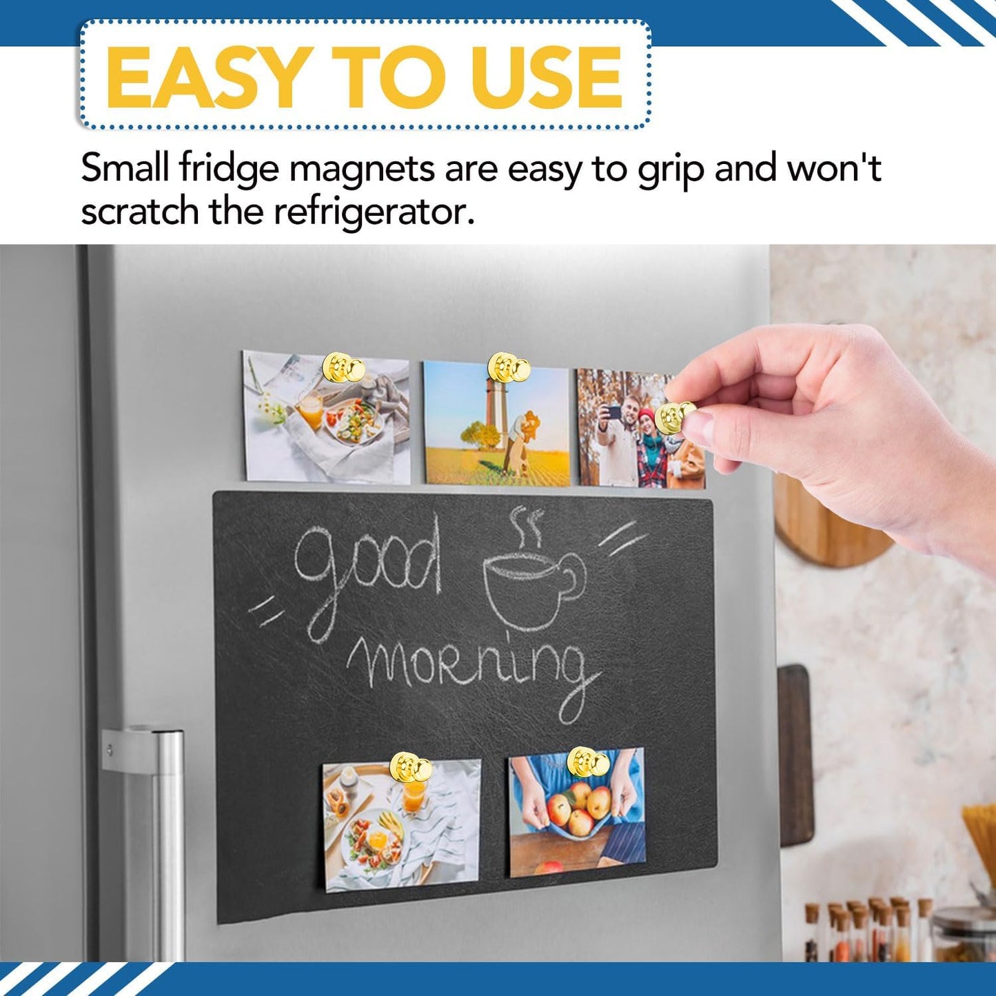 LOVIMAG Fridge Magnets 20Pcs Refrigerator Whiteboard Small Strong Magnet Classroom Kitchen Accessories Decorative Locker Set Decor Must Haves Office Calendar Refrigerador Magnetic Cute Crafts Gold