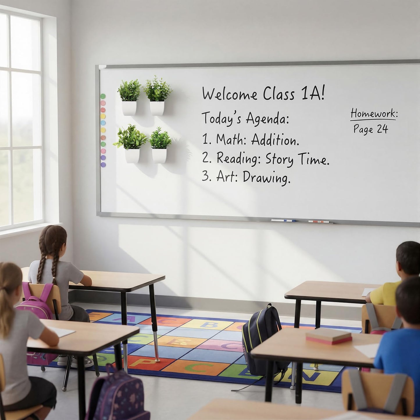 Suncalla 4 Pack Mini Magnetic Fake Plants for Classroom Whiteboard Small Artificial Potted Plants with Faux Flowers Decorative 3D Magnets for School Office Home Decor(Greenery)