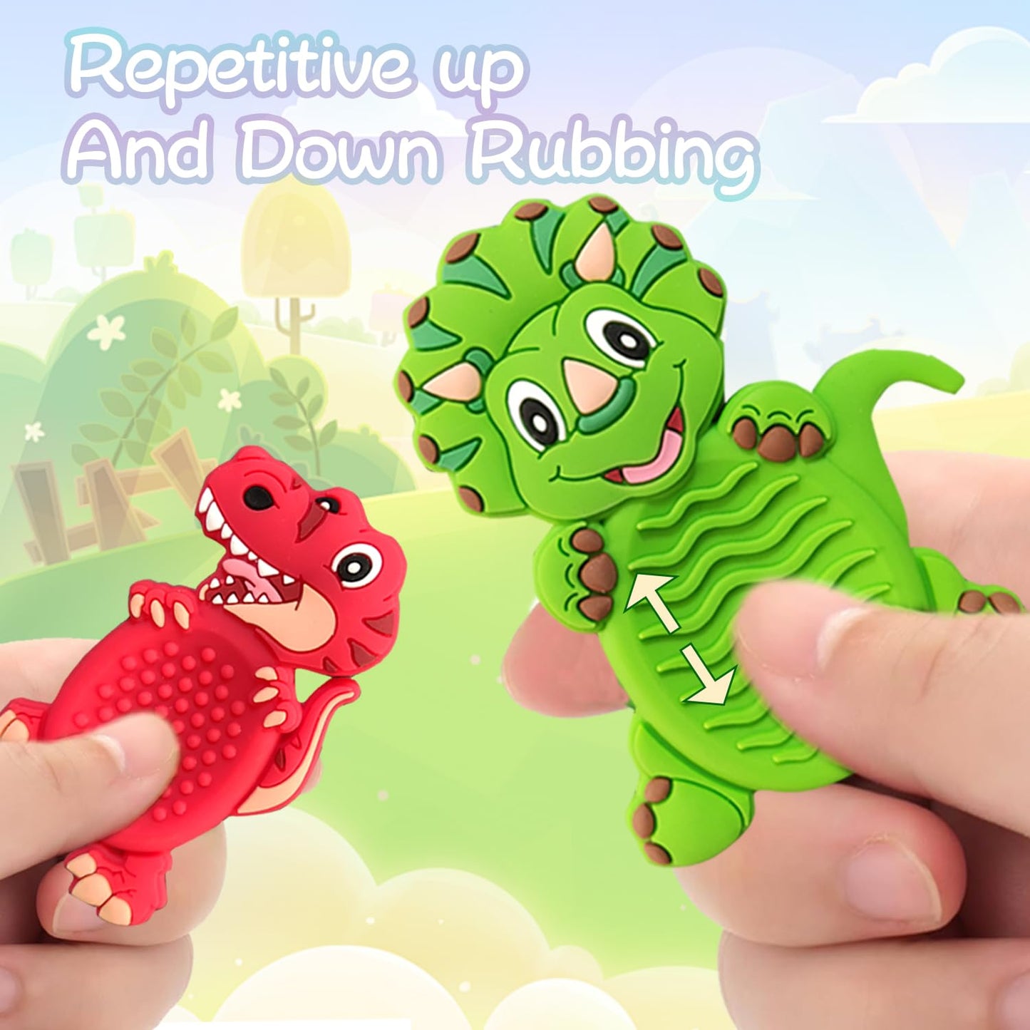 24Pack Dinosaur Sensory Fidget Stress Toys for Kids Classroom, Autism Calming Special Education Must Haves Travel Essentials, Valentine's Day Cards Gifts for Party Favors Class Birthday 3 5 7 Boy Girl