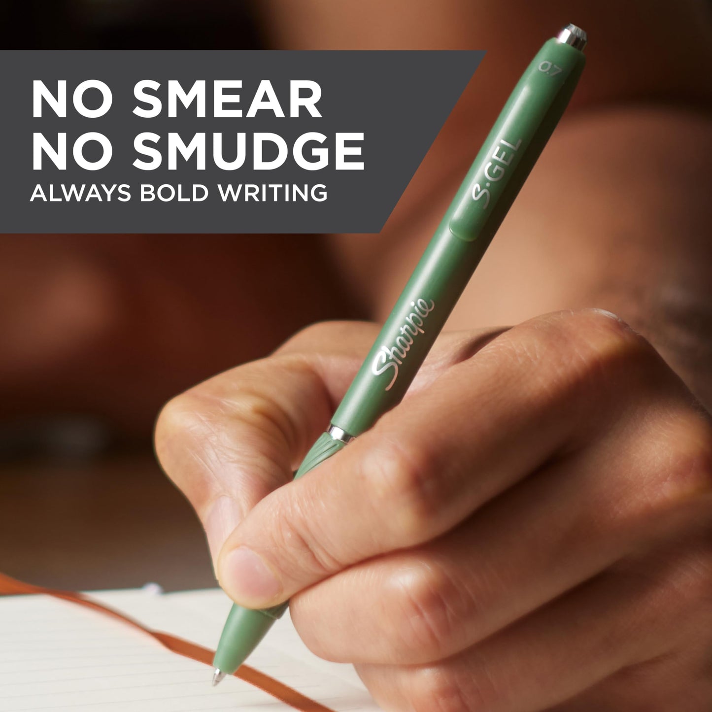 Sharpie S-Gel, Gel Pens, Medium Point (0.7mm), Forest Green Barrel, Black Ink, 12 Count