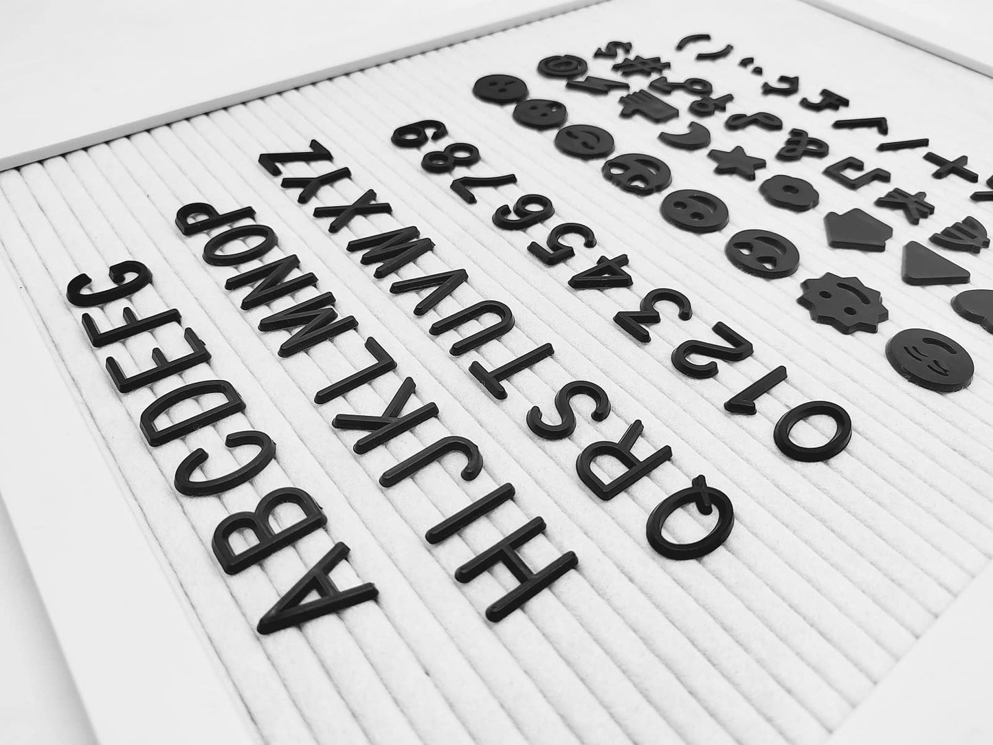 G GAMIT Felt Letter Board Letters Set, Pre-Cut 340pcs 7/8 inch(0.875") Black Letters Only(No Board Included)