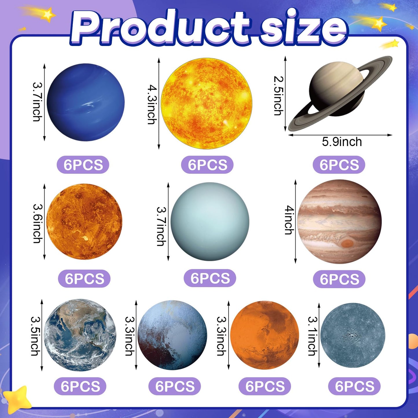 60 Pcs Solar System Cutouts for Bulletin Board Planet Cutouts for Teachers Back to School Classroom Decorations Astronomy Bulletin Board Outer Space Science Classroom Bedroom Universe Theme Party