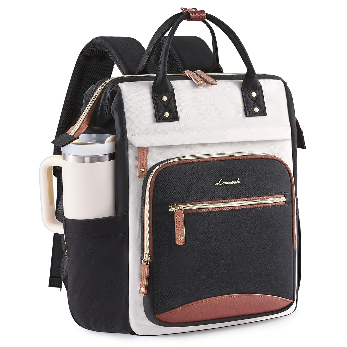 LOVEVOOK Laptop Backpack Women, 15.6 Inch Work Backpack with Large Capacity Cup, Waterproof Travel Computer Backpacks Purse, College Bookbag for School, Business, Teacher