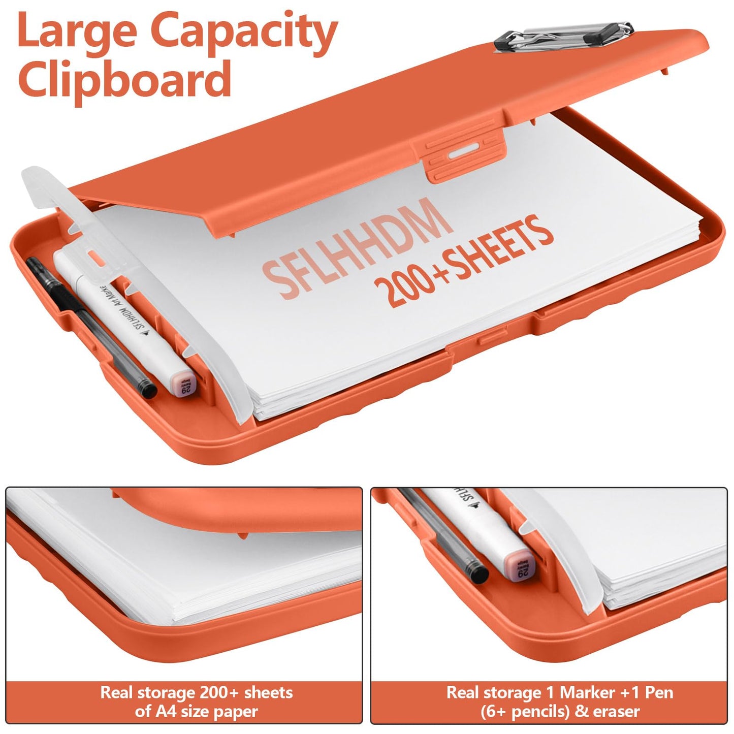 SFLHHDM Plastic Clipboard with Storage, High Capacity Clip Boards 8.5x11 with Storage, Heavy Duty Nursing Clipboards Folder, Cute Clipboard, Letter A4 Size Clipboards with Storage for Teachers, Nurse