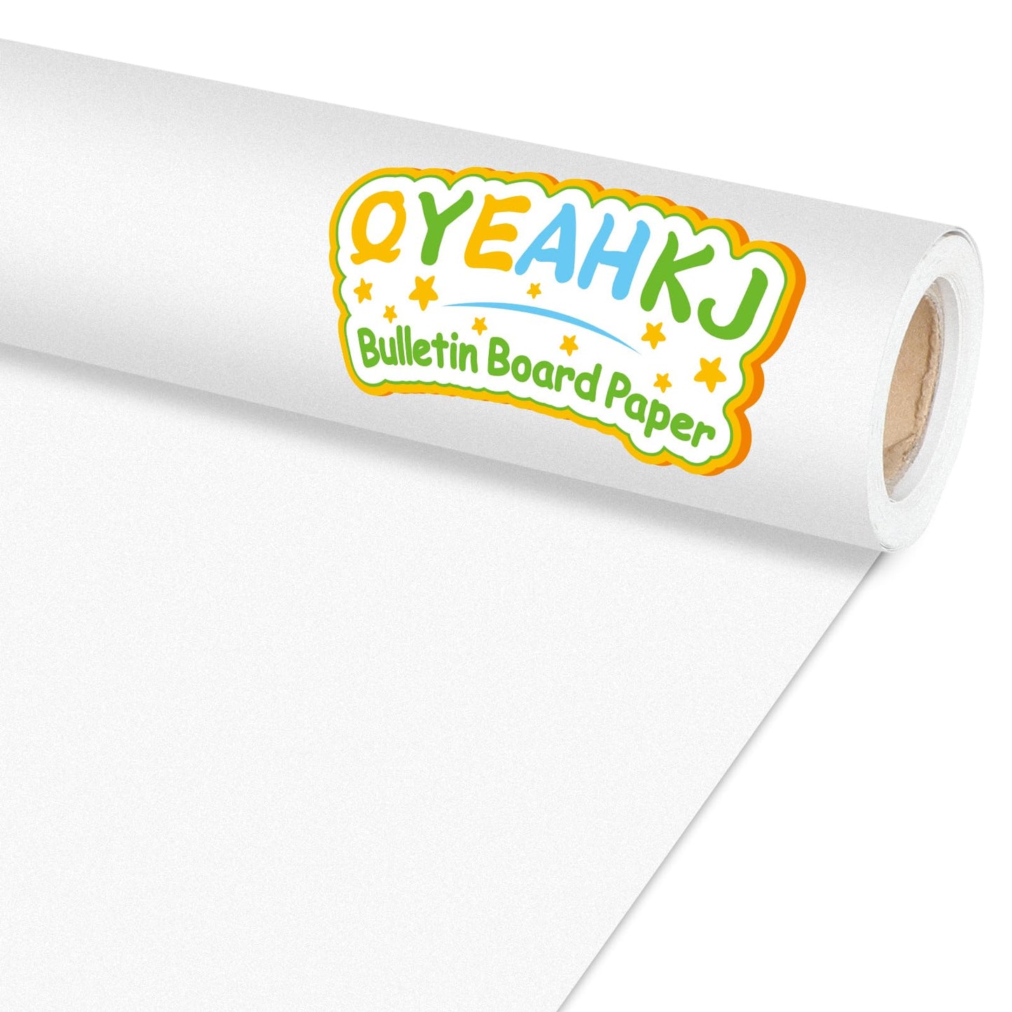 Qyeahkj White Bulletin Board Paper Roll White Bulletin Board Background Paper Fade Resistant Classroom Decoration Poster Art Craft Home Wall Education Decoration Supplies 17.7in x 20ft