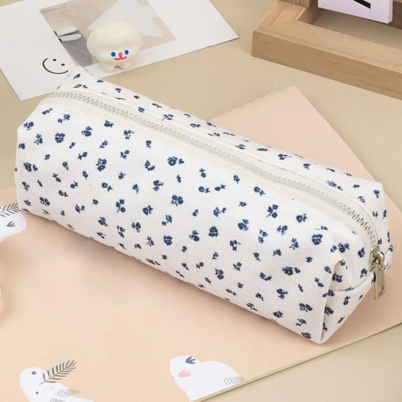 OZAOZ Cute Pencil Case Aesthetic Student Pencil Pouch Coin Pen Pouch Cosmetic Bag Office Stationery Organizer For Kids Teen School (Z-Rose)