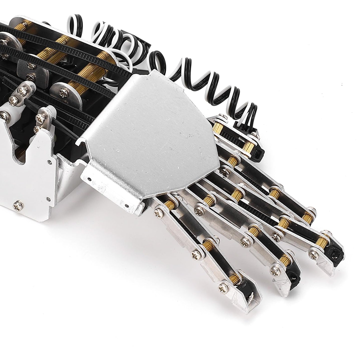 Robot Hand Kit, 5 Finger 180 Degree Movement Bionic Mechanical Arm DIY Kit with Analog Servos and Acrylic Aluminum Frame for Robotics Education and Secondary Development