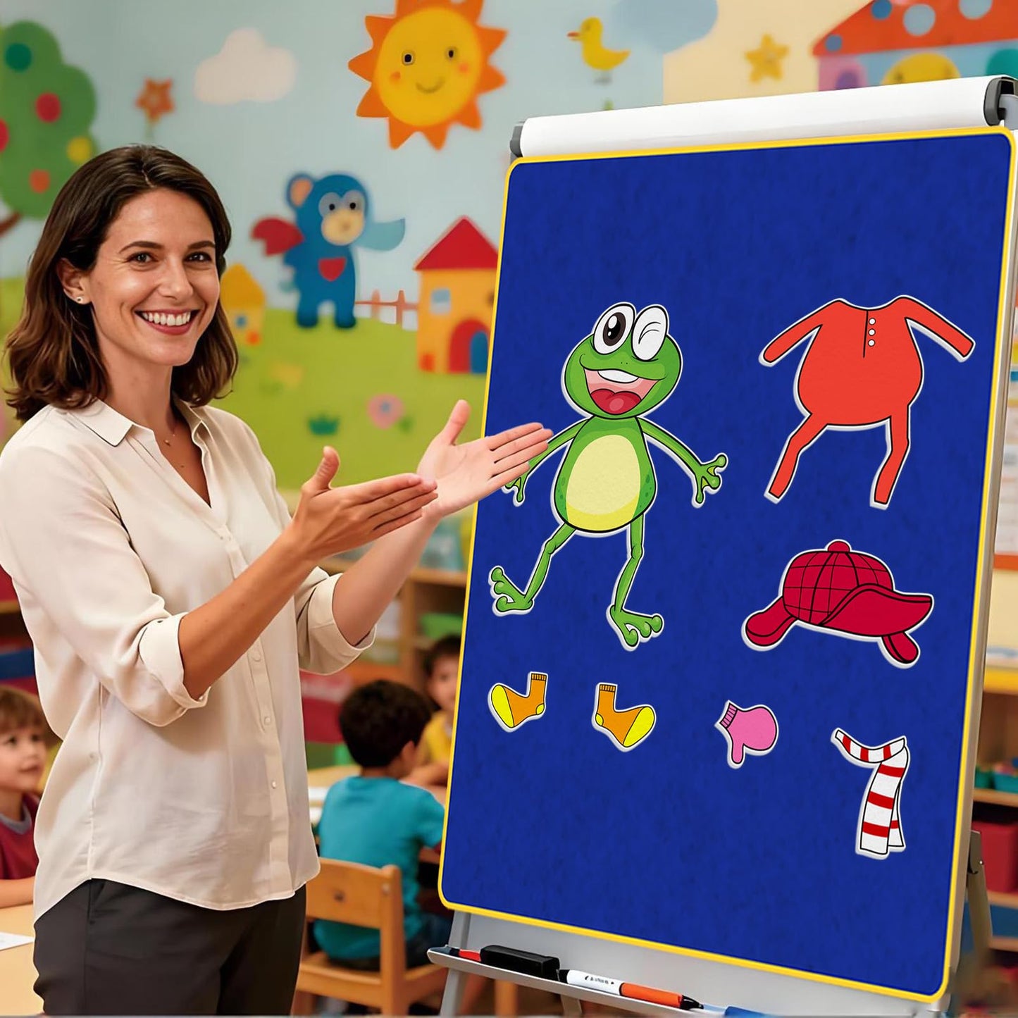 Ai fsem Froggy Gets Dressed Felt Board Story Sets Classroom Must Haves Flannel Board for The Classroom Speech Therapy Materials Teacher Play Set