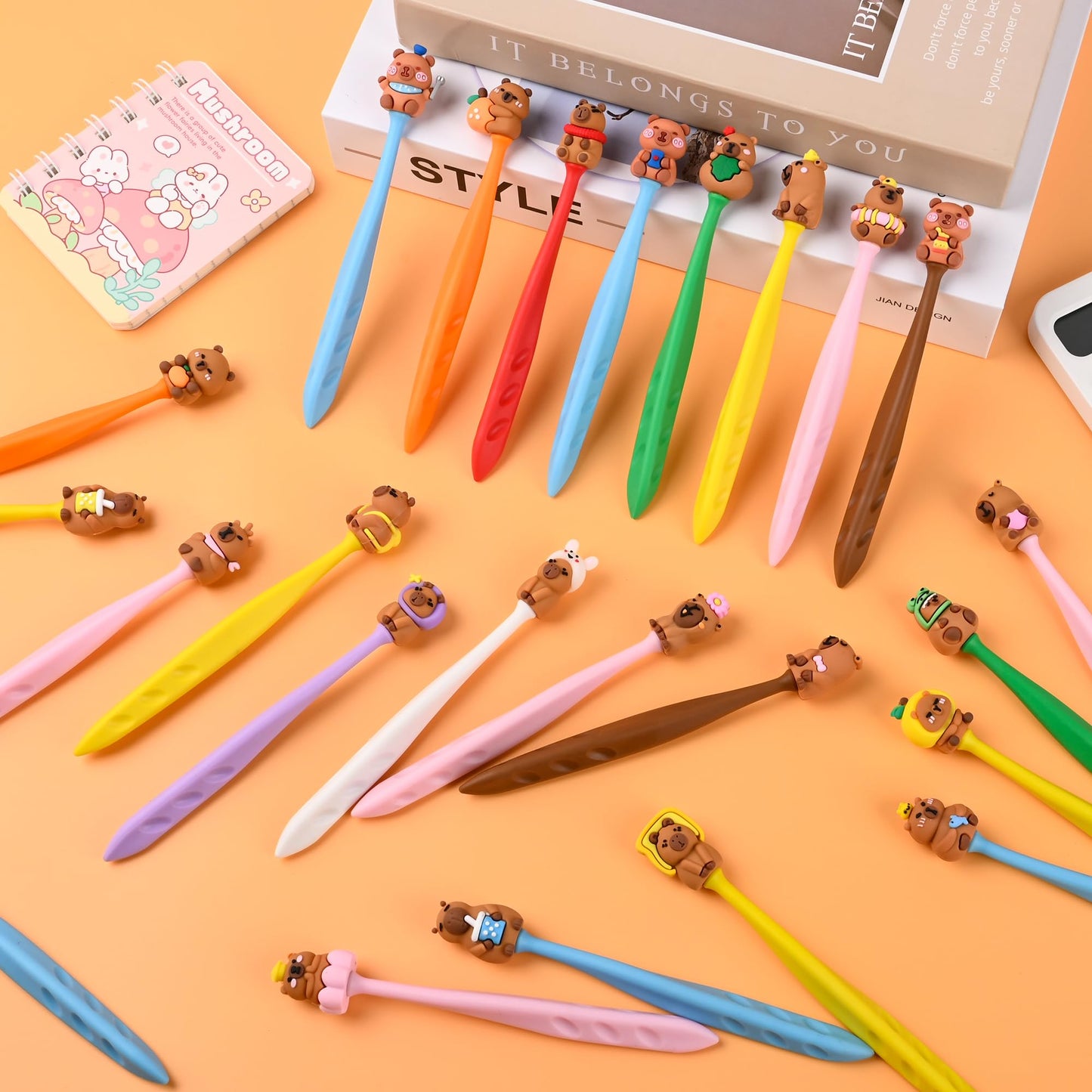 48 Pcs Cute Capybara Bobblehead Eraser for Pencils Kawaii Erasers Cute Fun Cartoon Erasers Supplies Birthday Classroom Gifts