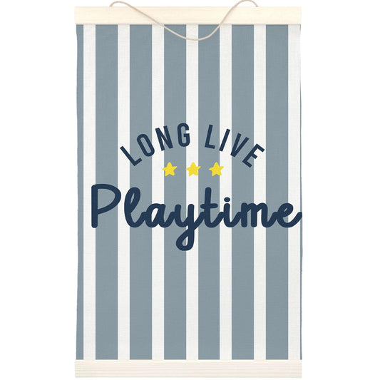 LKETW Kids Playroom Poster Hanger Frame 12x16 Inch, Long Live Playtime Wall Art Posters for Playroom, Blue Striped Hanging Banner Decor for Kids Toddler Boy Nursery Room Bedroom