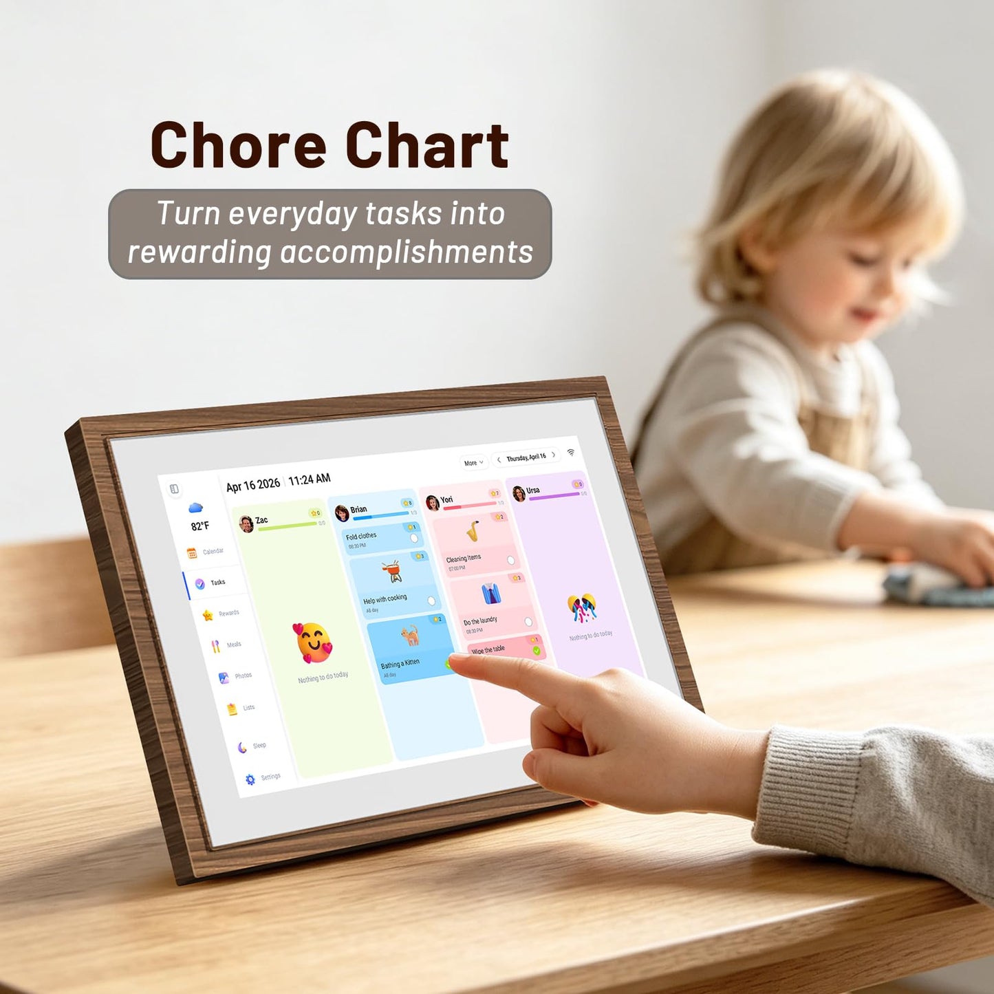 10.1 Inch Digital Calendar & Chore Chart – Smart Touchscreen Interactive Display, Electronic Calendar for Family Organization, Digital Wall Calendar& Desk calendar for Family Schedules, family calendar for wall