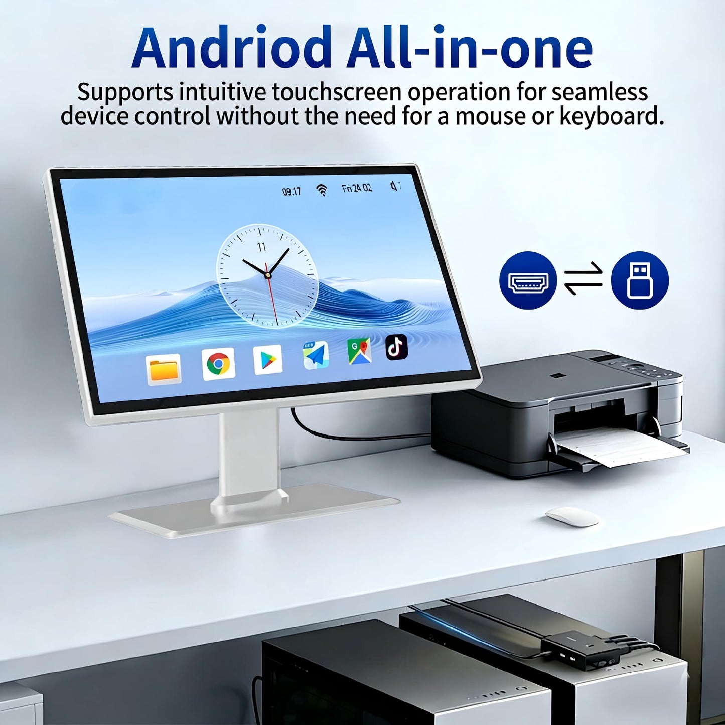 Tokigns 15.6 Inch Android 11 Touchscreen Display, 16:9 1080P FHD Interactive Screen, RK3568 Quad-Core, 4GB RAM 32GB ROM, Built-in Speakers,Smart Board for Office/Automation/Kiosk/Bar/Warehouse