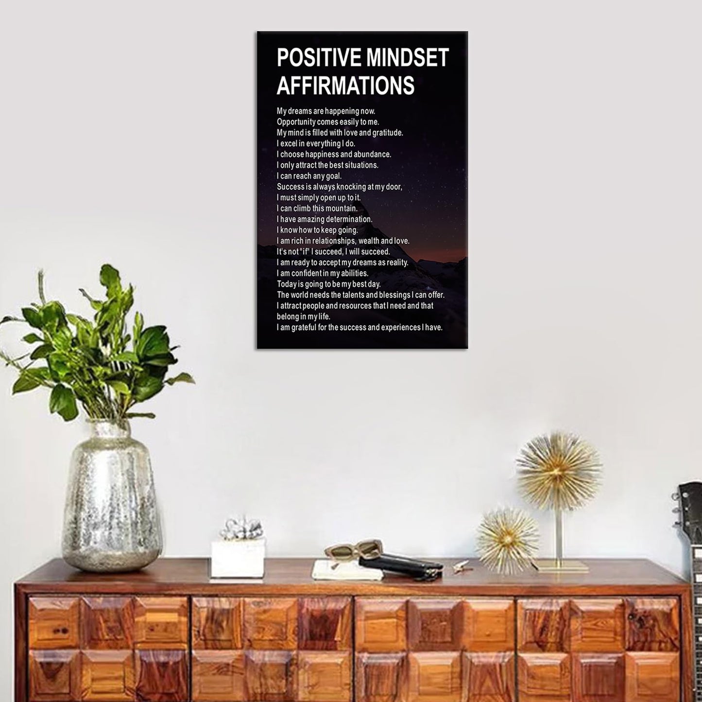 Motivational Wall Art Inspirational Entrepreneur Quote Canvas Print Positive Mindset Affirmations Picture Poster Decor Artwork for Modern Home Bedroom Office Stretched and Framed [12''W x 18''H]