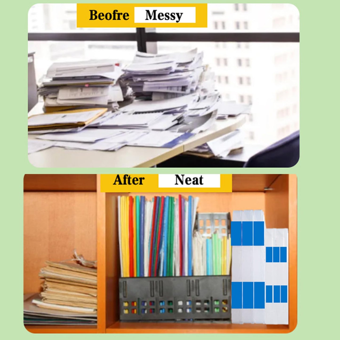 12 Pcs Clear A4 A5 File Box Document Plastic Storage Box with 48 Labels File Holder Organizer Paper Plastic Case Magazine Protector with Buckle Office School Supplies(Blue)