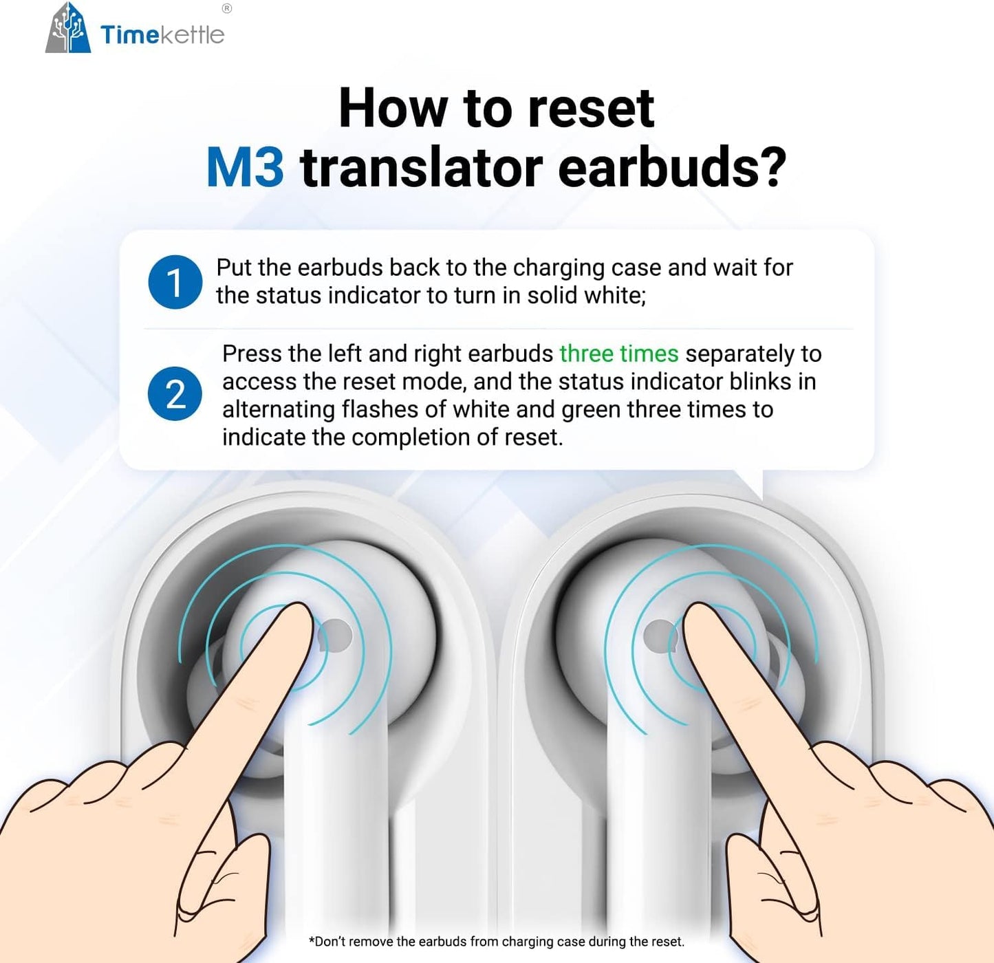 Timekettle M3 3 in 1 Language Translation Earbuds,43 Languages & 96 Accents, Offline Translator, No Subscription,Bluetooth,for Exploring Expat Life Freely, APP Compatible with iOS & Android,White
