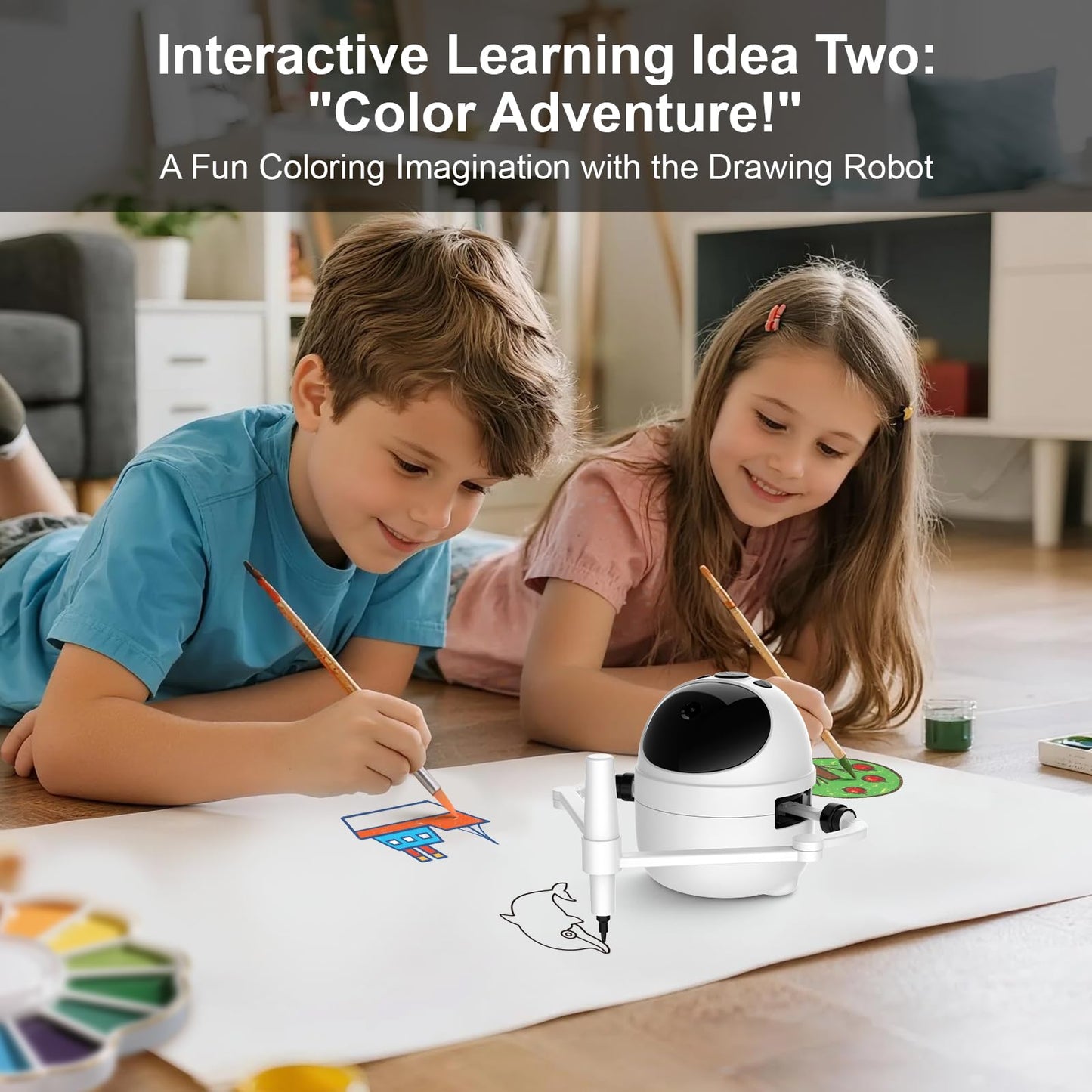 Drawing Robot for Kids Educational Toys, Robot Toys Creative Drawing Learning Kit with 150 Word Cards, Gift for Girls and Boys 4 5 6 7 8 Years Old