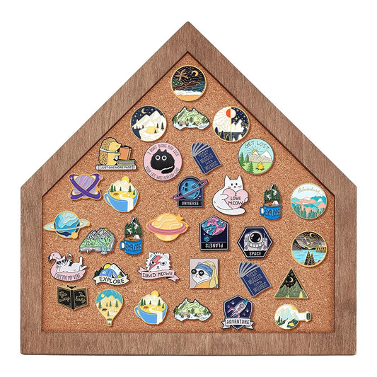 BENECREAT Cork Brooch Board, 11.8x11.8 Inch Wall Cork Tray Baseball Home Plate Pin Board for Brooch Pin Storage, Jewelry Display, Lapel Pin Enamel Pin Display, 19mm/0.5 Inch Thick