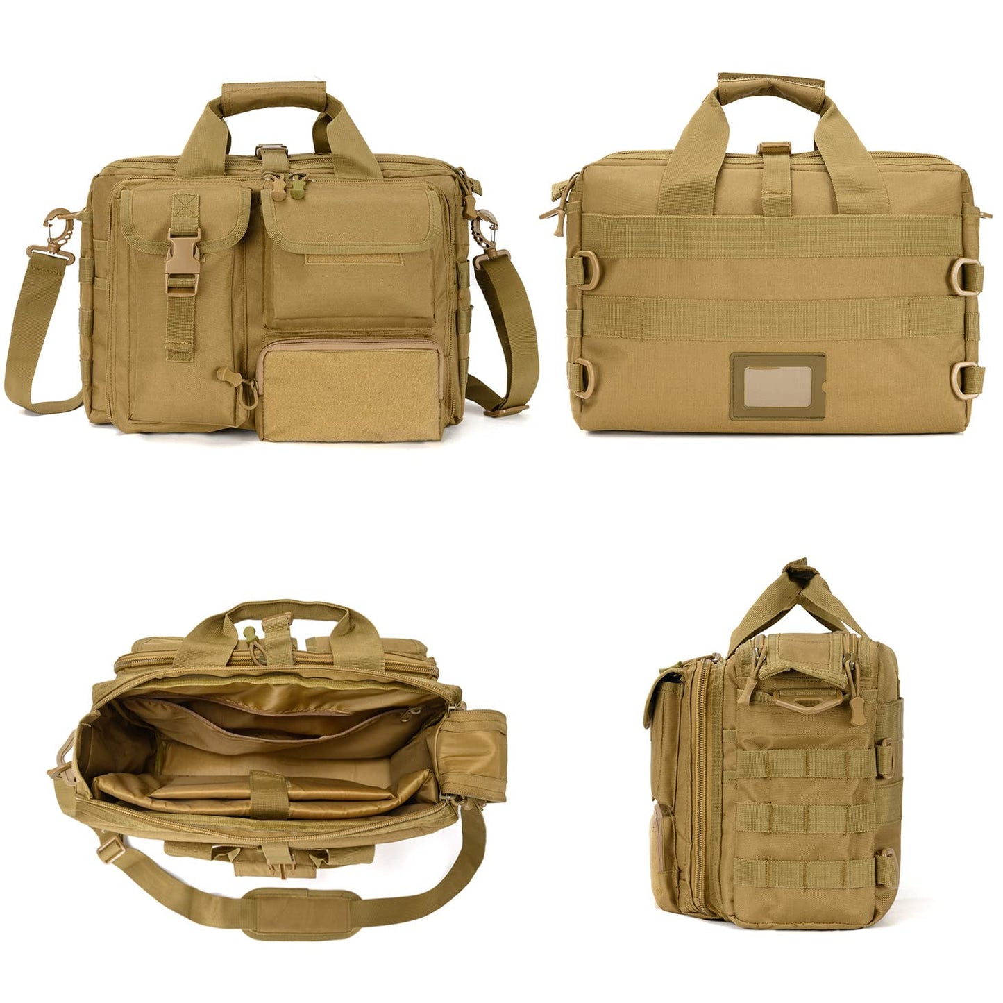 Stypos Tactical Messenger Bag, 15.6/17.3 Inch Tactical Briefcase for Man Military Laptop Bag Messenger Shoulder Bag (Khaki)