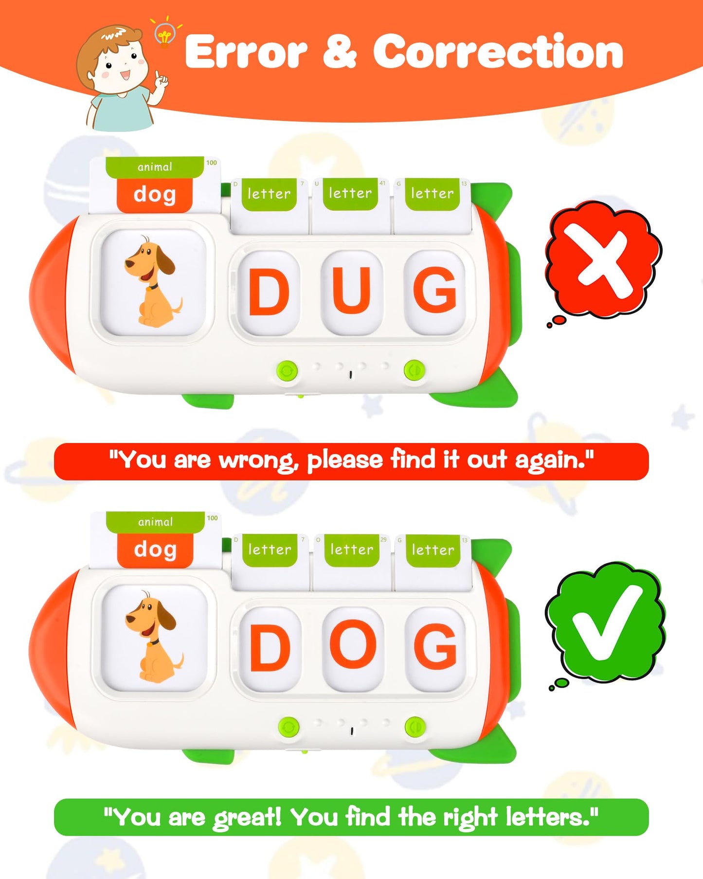 Talking Flash Cards for Toddlers Aged 3-8, Montessori Toys Autism Sensory Toys, Preschool Educational Learning Toys with Speak and Spell Games - 107 Words/6 Songs/26 Alphabets