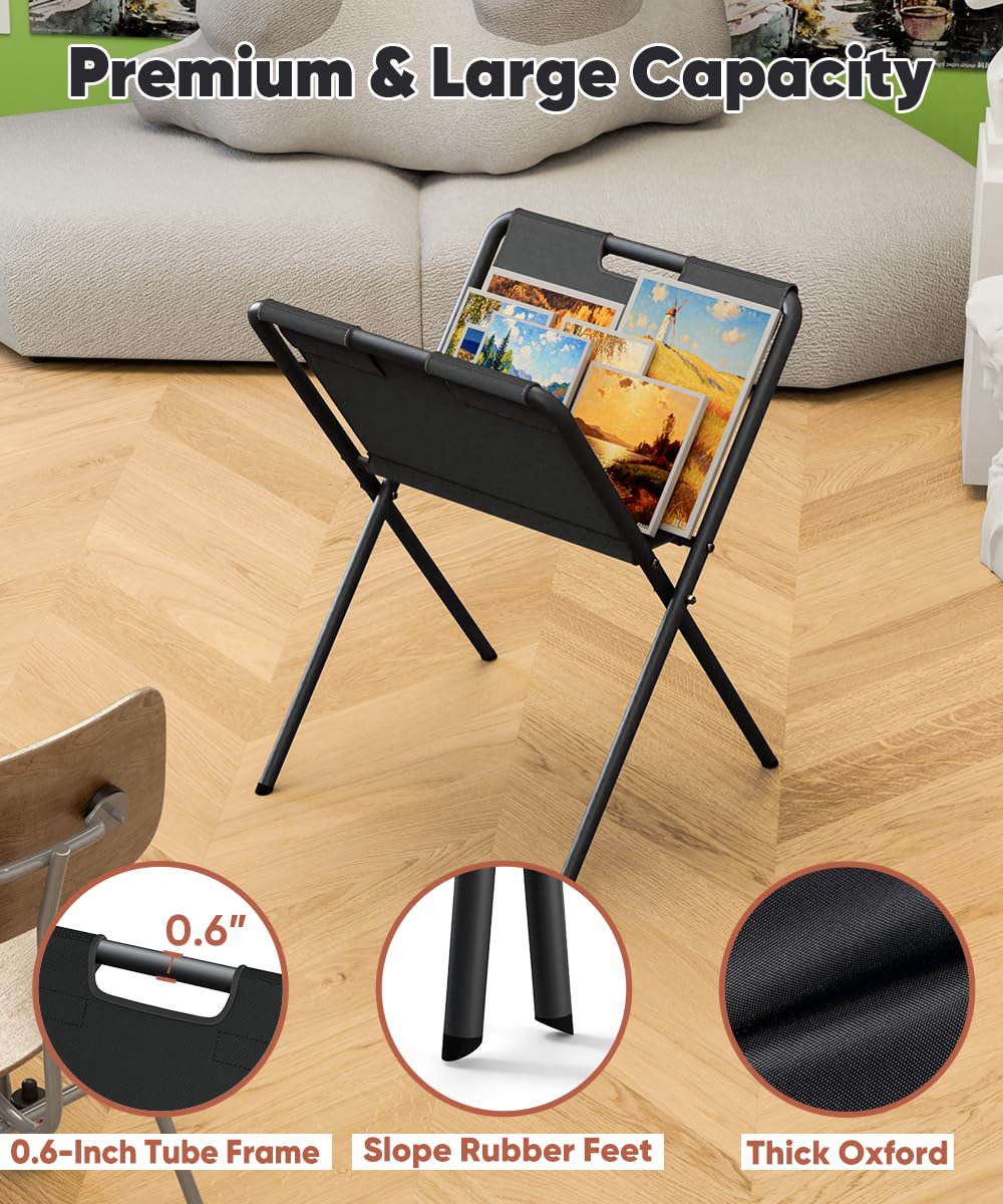 Mocomax Canvas Art Print Rack, Portable Folding Art Display Stand for Painting, Posters, Artwork, Prints, Canvas, Panels, Art Storage Drying Rack in Artist Galleries, Studios, 16.5"Wx18.7"Dx26.3"H (S)