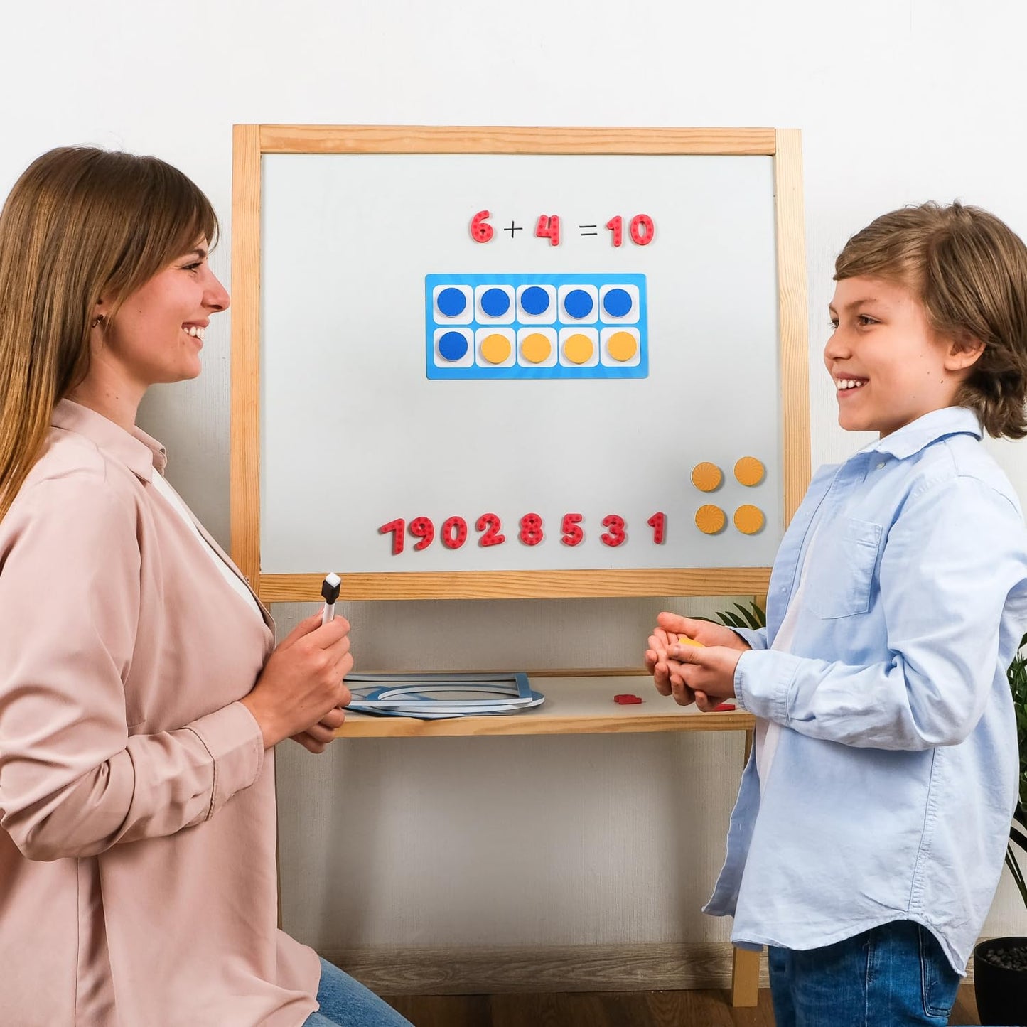 82 PCS Jumbo Magnetic Number Bonds and Magnetic Ten Frames Set - Magnetic Numbers for Whiteboard, Math Counters, 10 Ten Frames for Classroom, Math Manipulatives, Classroom Must Haves - Simply Magic