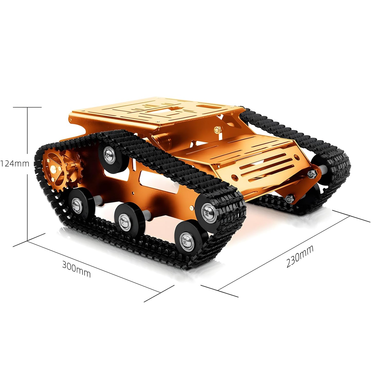YonPhsy Tank Car Chassis with Encoder Motor, Shock Absorbing Robot Chassis Full-Metal Robotic Moving Platform Track for RaspberryPi Arduino Jetson Microb DIY Maker Smart Robot Car Learning Kit