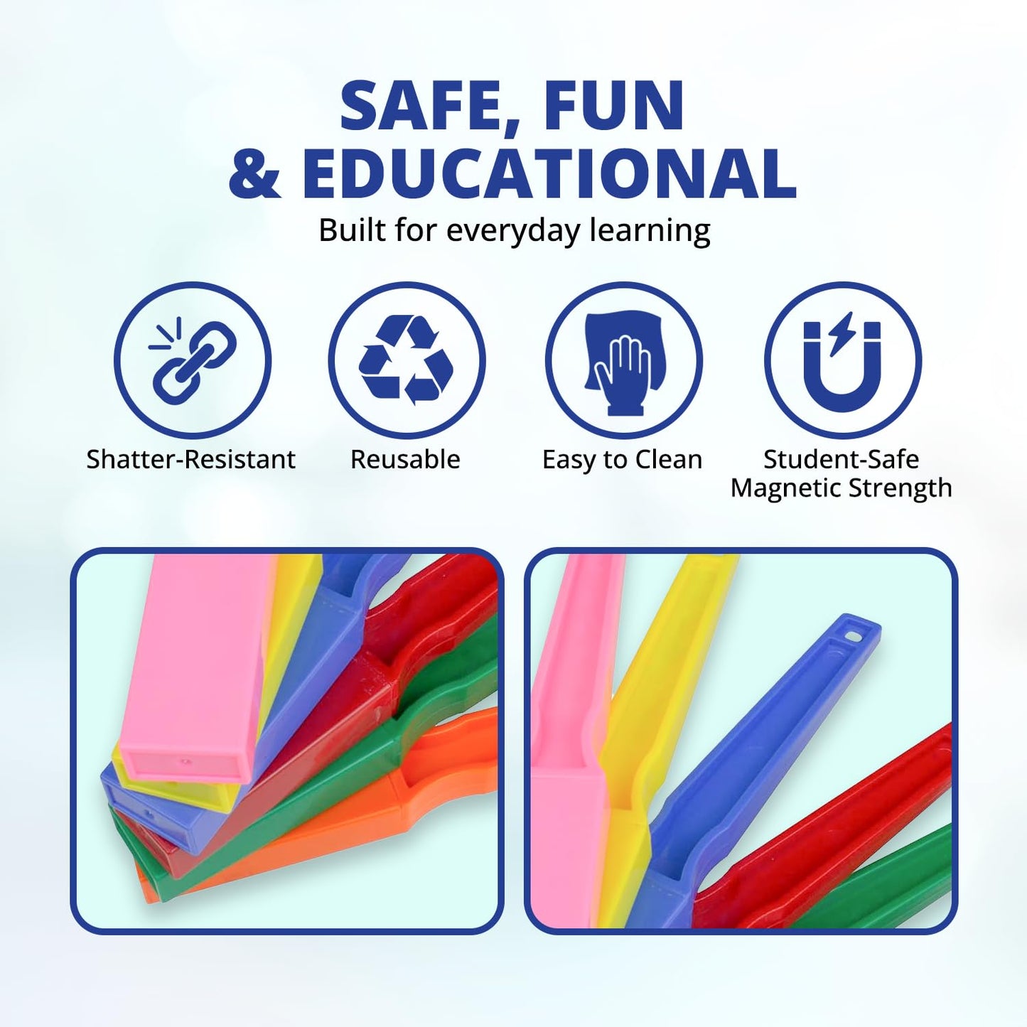 United Scientific™ STEM Magnetic Wands, Educational Magnet Science Kit, Magnetic Kit for STEM Classroom, Magnet Sets for Science Experiments, Sorting Activities, Homeschool Supplies, 6 Pieces