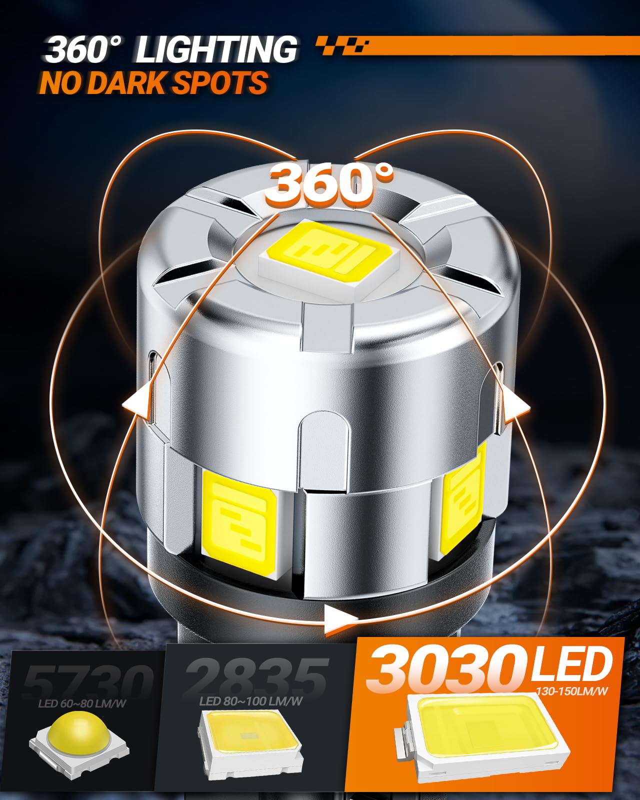 SEALIGHT T10 LED Light Bulb 600% Brightness 6500K White Replacement Bulbs for License Plate, Dome, Map, Door - Pack of 4