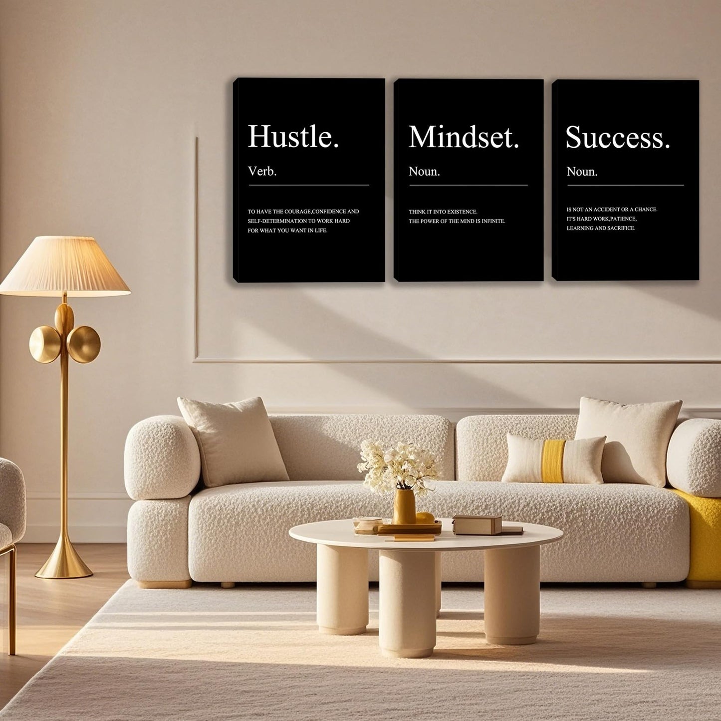 3 Panel Print Canvas Wall Art Motivational Office Wall Decor Painting Inspirational Posters Modern Inspiring Artwork for Home Living Room Bedroom Wall Decor Office Wall Art Ready to Hang - 36"Wx 16"H