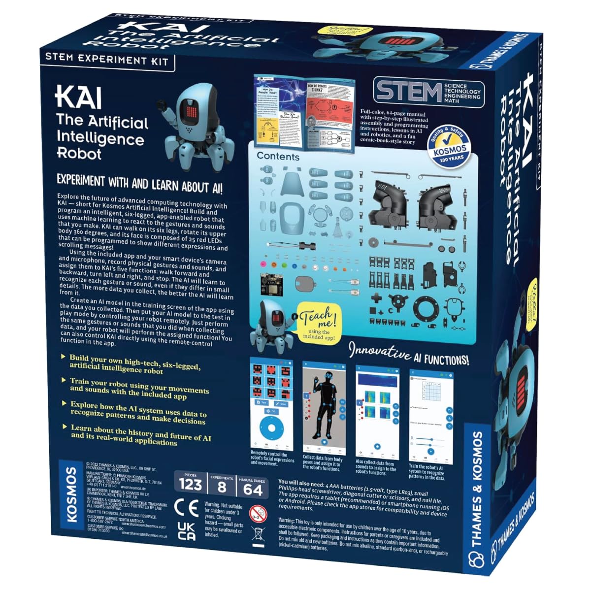 Thames & Kosmos Kai: The Artificial Intelligence Robot | Explore Machine Learning | Build an Innovative Smart Robot & Experiment with AI | App-Enabled for iOS & Android | Intro to AI for Kids