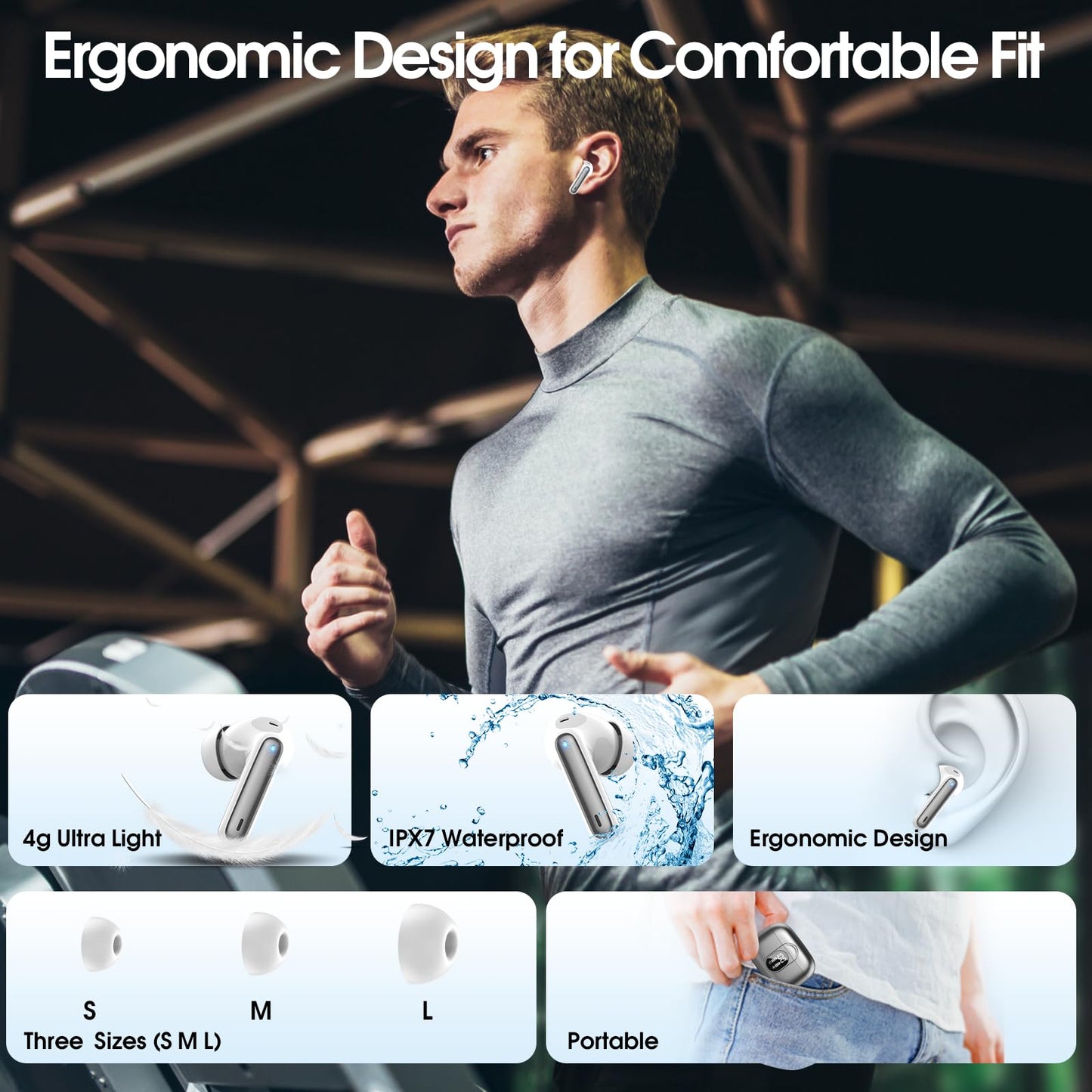 Csasan Ai Translation Earbuds Real Time,3-in-1 Buletooth 5.3 Translator Earbuds with 6 Translation Modes/164 Languages,No Subscription Required Translatior Headphones, Iron Gray