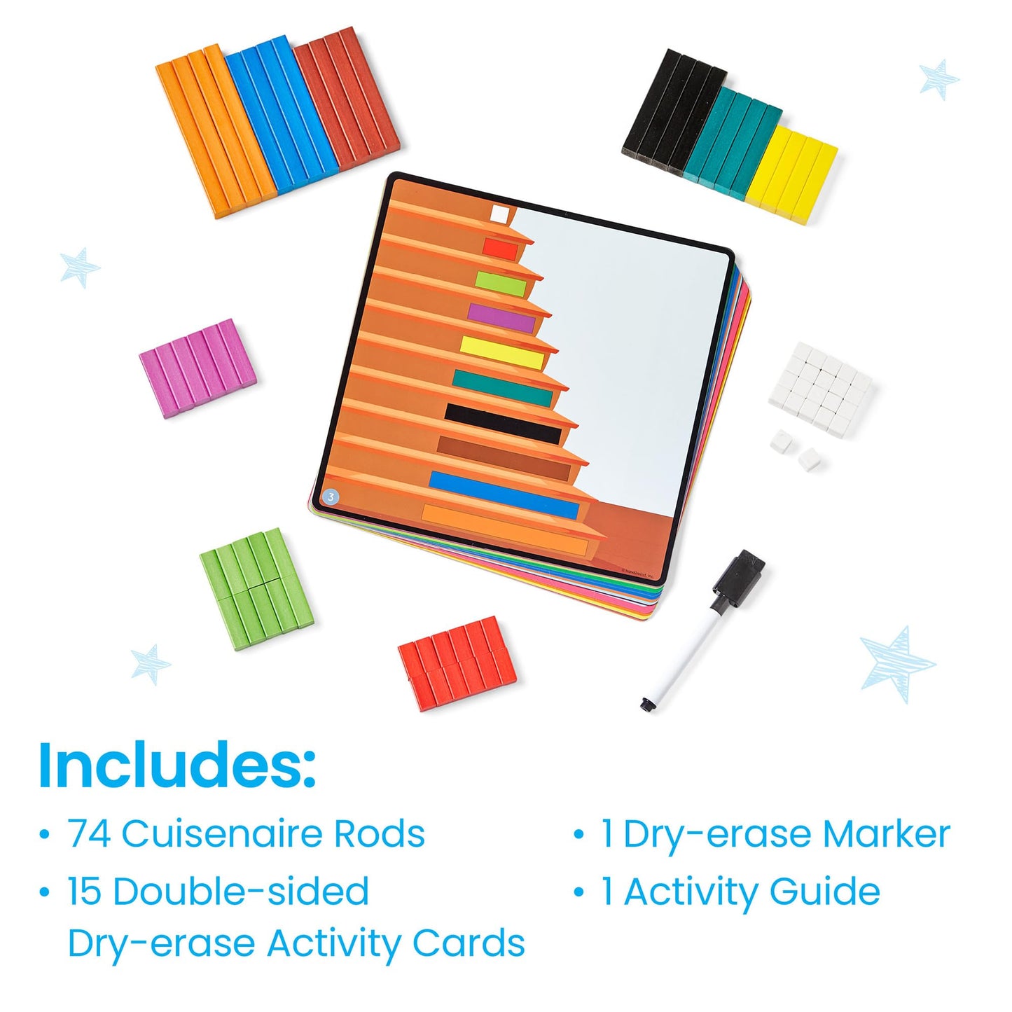 hand2mind Cuisenaire Rods: Early Math Activity Set – Teaching Fraction Bars, Montessori Math Manipulatives, Math Teacher Must Haves Elementary, Kindergarten Homeschool Supplies