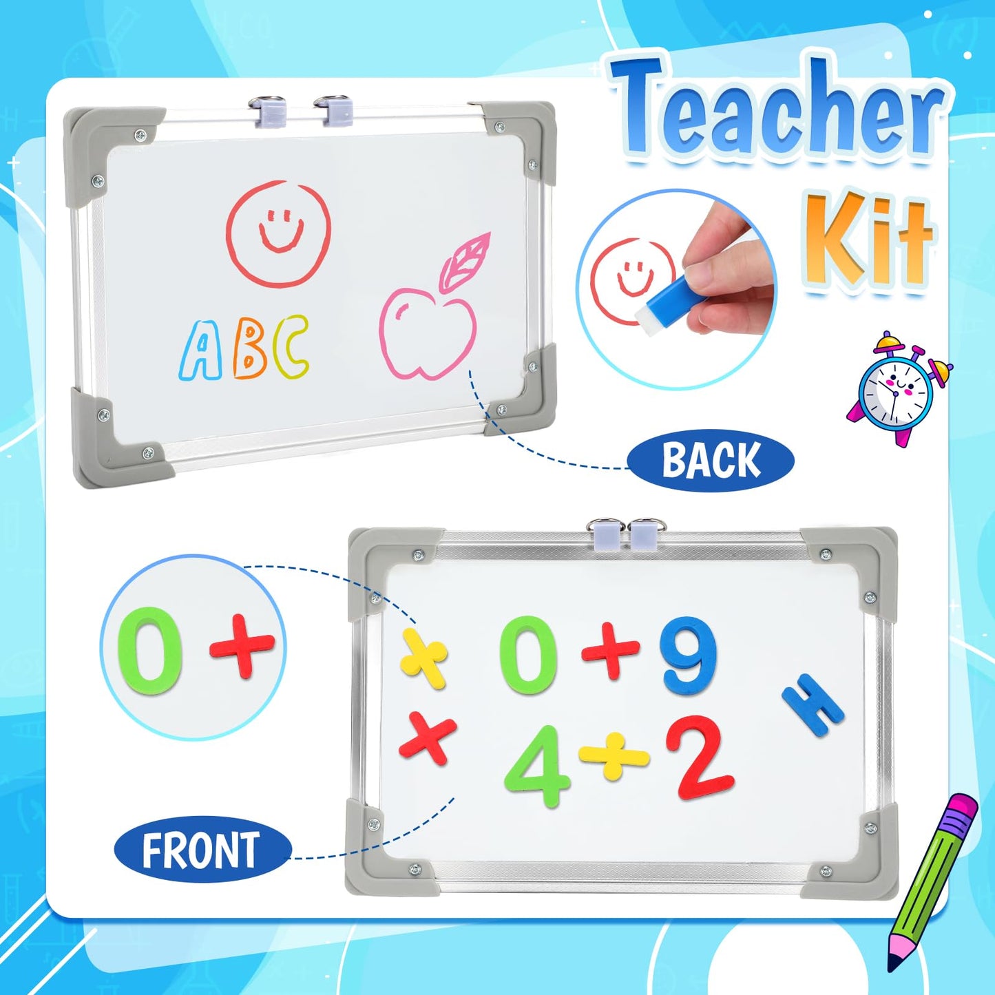 Loscola Pretend Play School Set for Kids Girls 4-12, Kids Teacher Play Sets for Girls, Teacher Supplies Toys with Teacher Bag, Whiteboard, Educational Posters, Magnetic Numbers and More, Ideal Gift