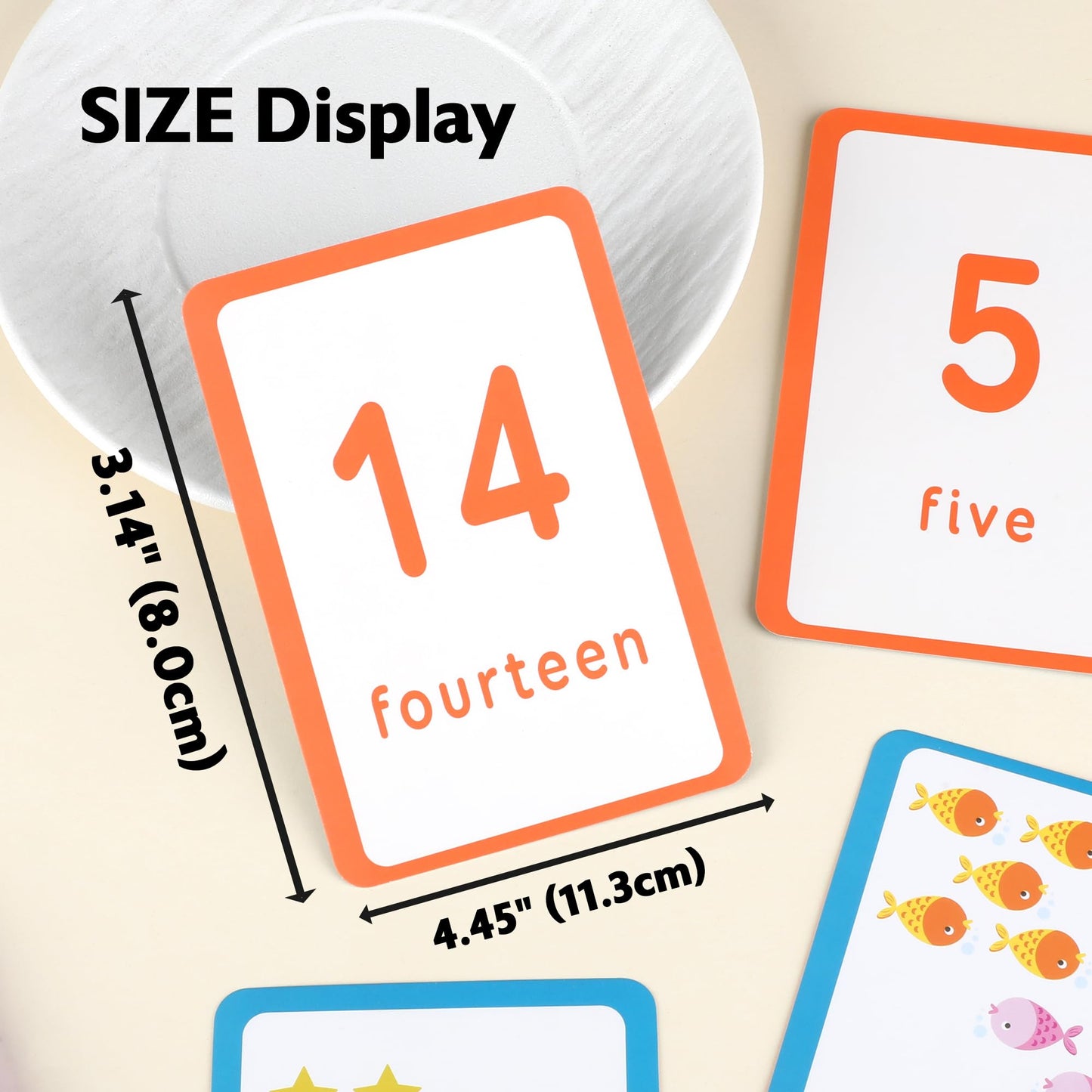BAZIC Products Numbers Flash Cards, with Picture ABCs Letters Number Counting Flashcards Game (36/Pack), 72-Packs