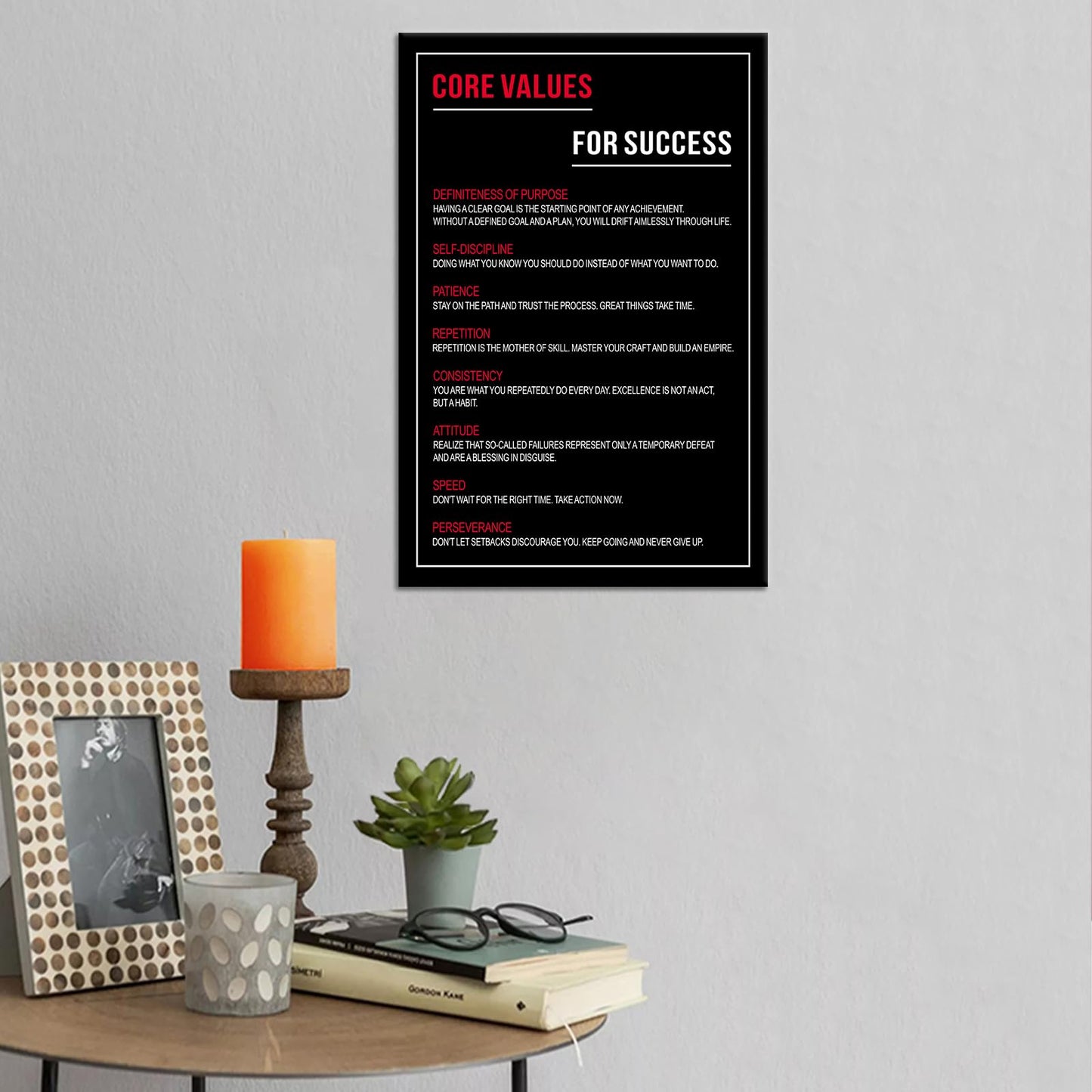 Motivational Wall Art Home Decor Inspirational Entrepreneur Quote Canvas Print Inspiring Positive Picture Poster Artwork for Modern Office Workspace Classroom Stretched and Framed [12''Wx18''H]