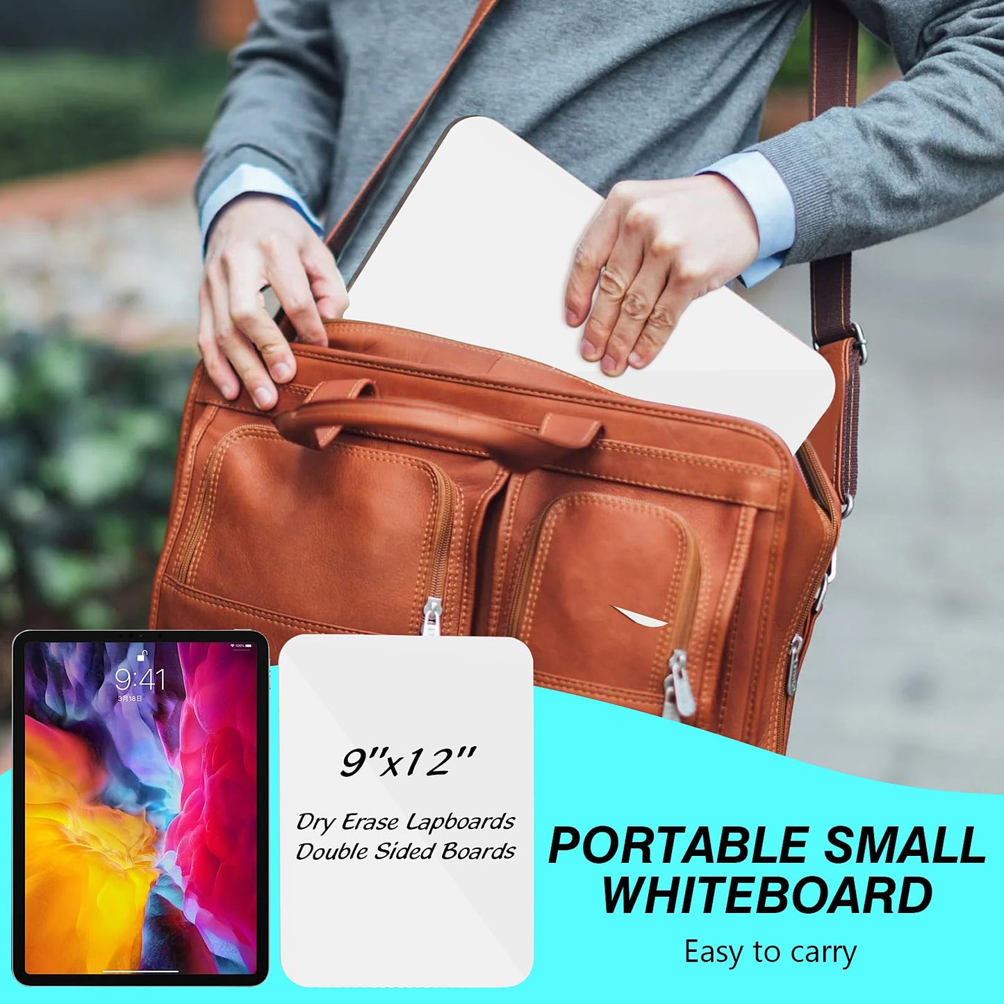 6 Pack Small White Board Dry Erase Boards Classroom Teachers Pack Mini White Boards 9" x12” Personal Whiteboards for School Students Supplies Lapboards l 6 Mini Erasers， 6 Makers Included (6)