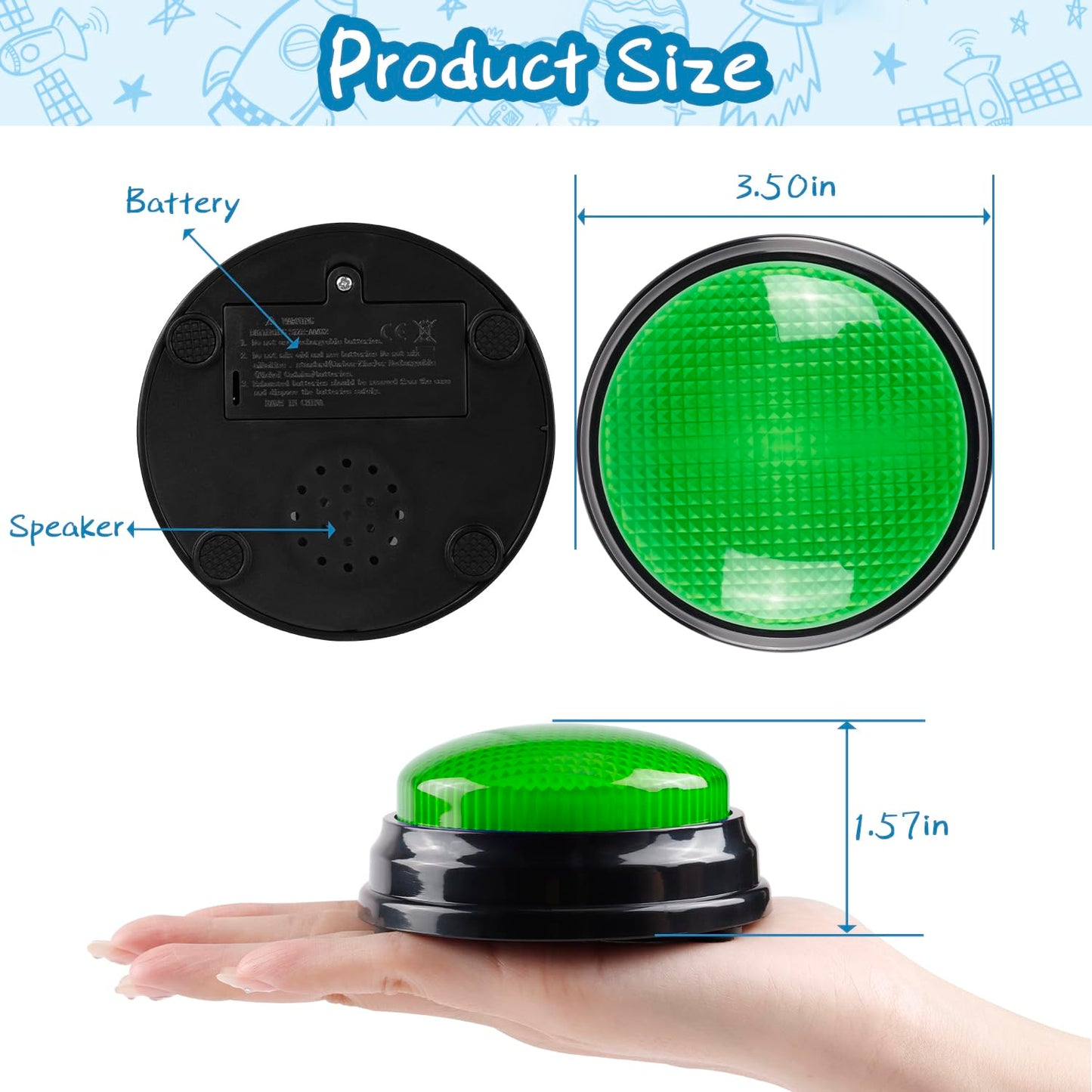 IBLESSU 8-Pack Buzzers for Trivia Games, Family Feud Jeopardy Buzzer, Game Buzzers with Lights and Sound, Answer Buzzers for Classroom, Buzzer for Game Show, Quizzes Party and Trivia Nights