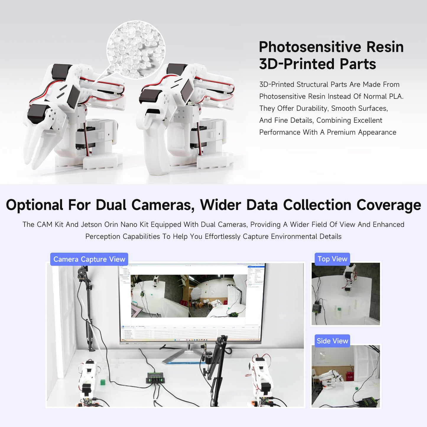 Waveshare SO-ARM101, Open-Source 6-Axis Robotic Arm, Native Support for Hugging Face LeRobot, High-Torque Bus Servo, Photosensitive Resin 3D-Printed Parts, 3DP Parts Kit (SE)