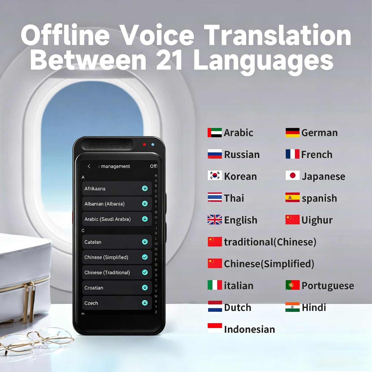 Language Translator Device No WiFi Needed, Tradutor de Idiomas, Upgrade AI Translator Support ChatGPT, Real Time Voice Translation with 150+ Languages, Offline/Photo Translation for Business, Learning